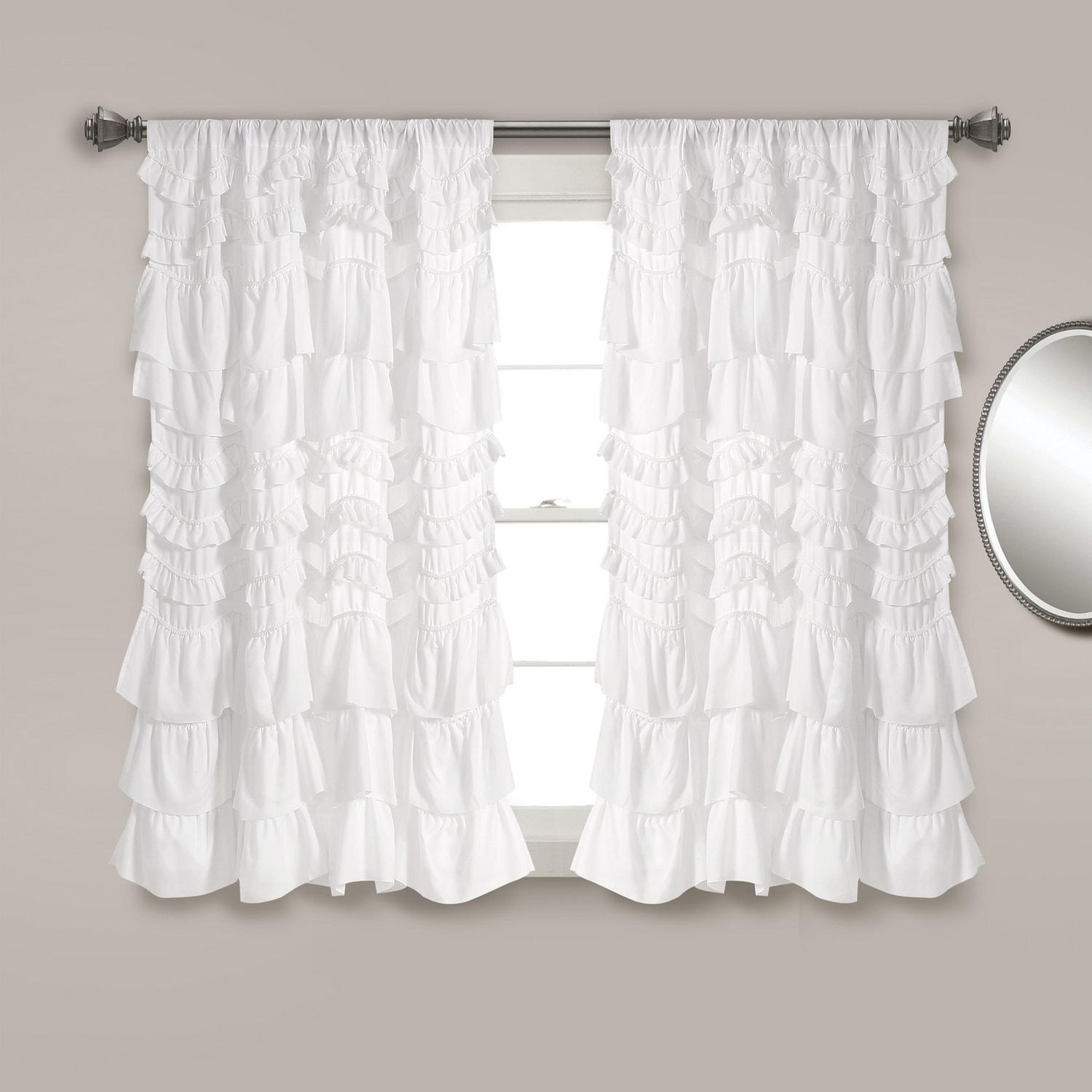 Lush Decor Kemmy Polyester Semi Sheer Curtain Single Panel