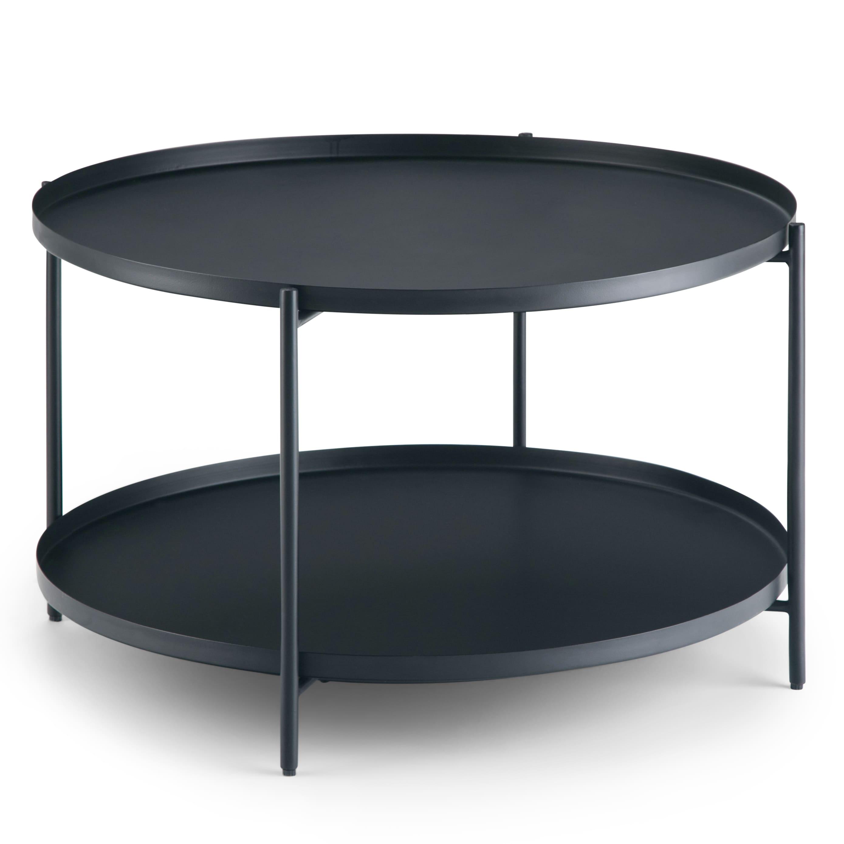 Simpli Home Monet Industrial 32 " Metal Metal Coffee Table in Black