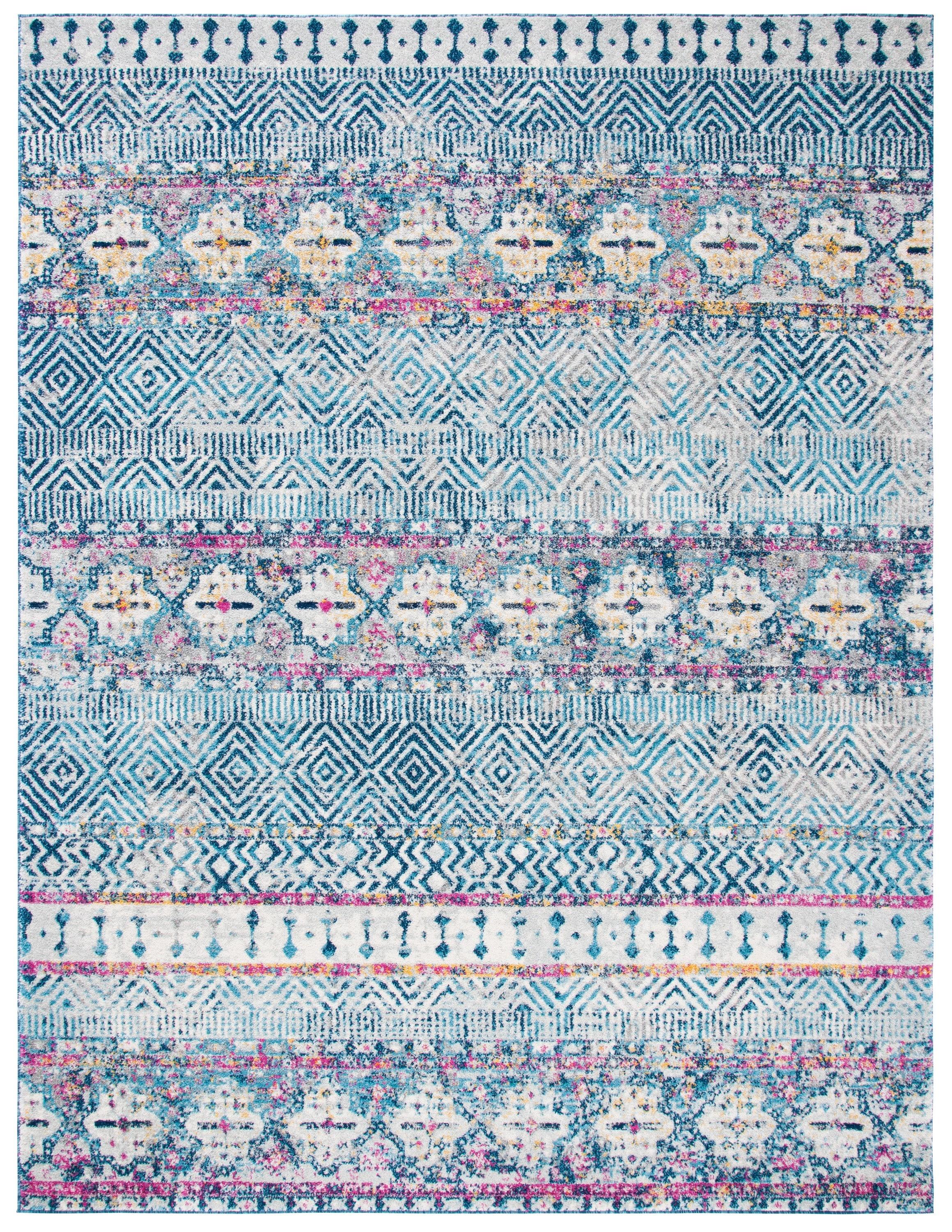 SAFAVIEH Madison Kandace Abstract Area Rug, Denim Blue/Purple, 8' x 10'