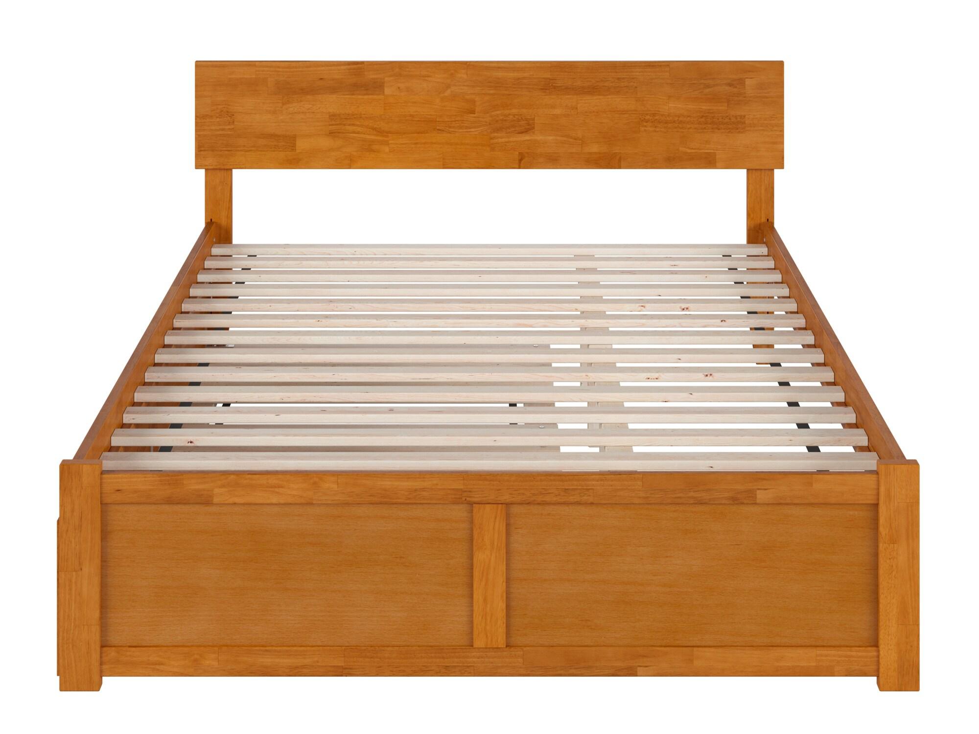 AFI Furnishings Orlando Solid Wood Platform Bed with Panel Footboard & Trundle