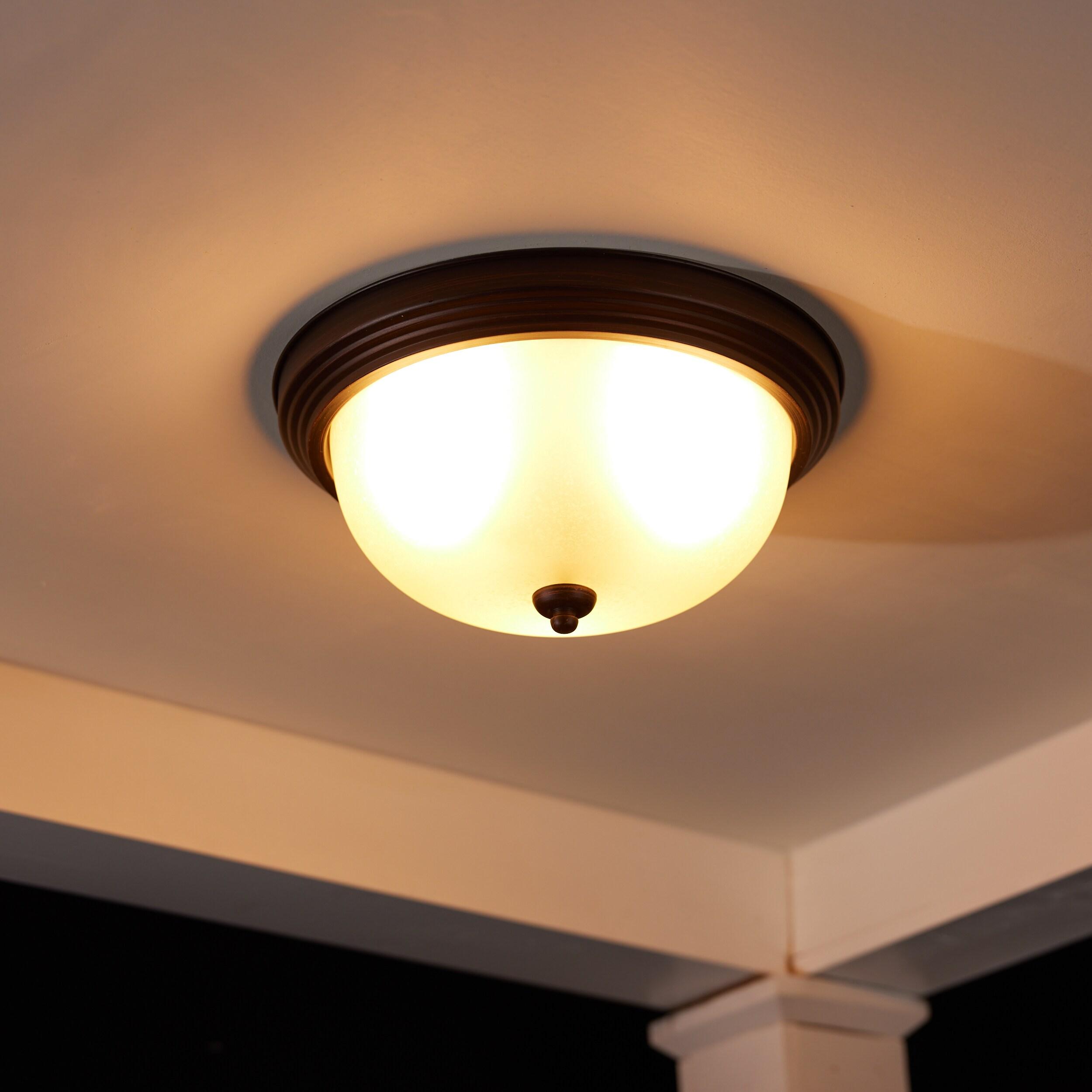 Geary Bronze 3-Light LED Flush Mount with Amber Scavo Glass