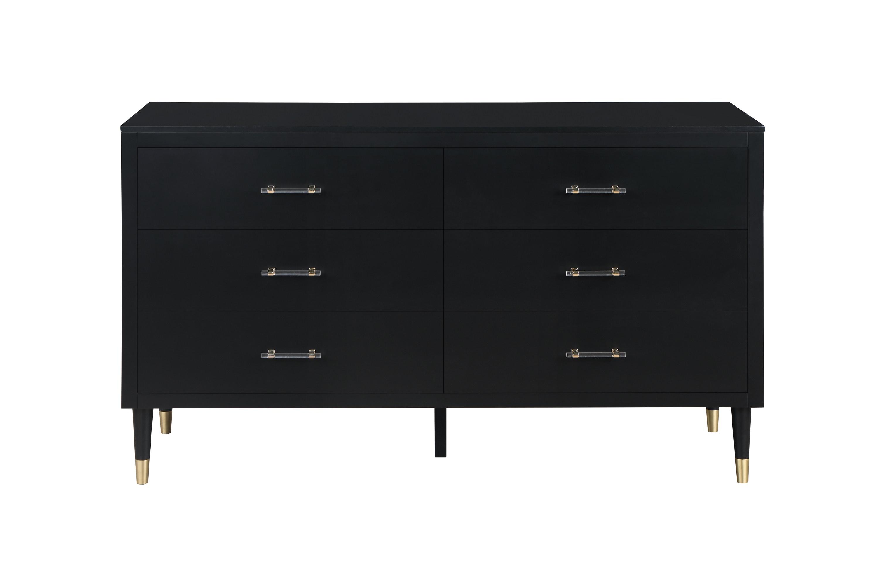 Manhattan Comfort Solid Wood 60'' W 6 - Drawer Dresser