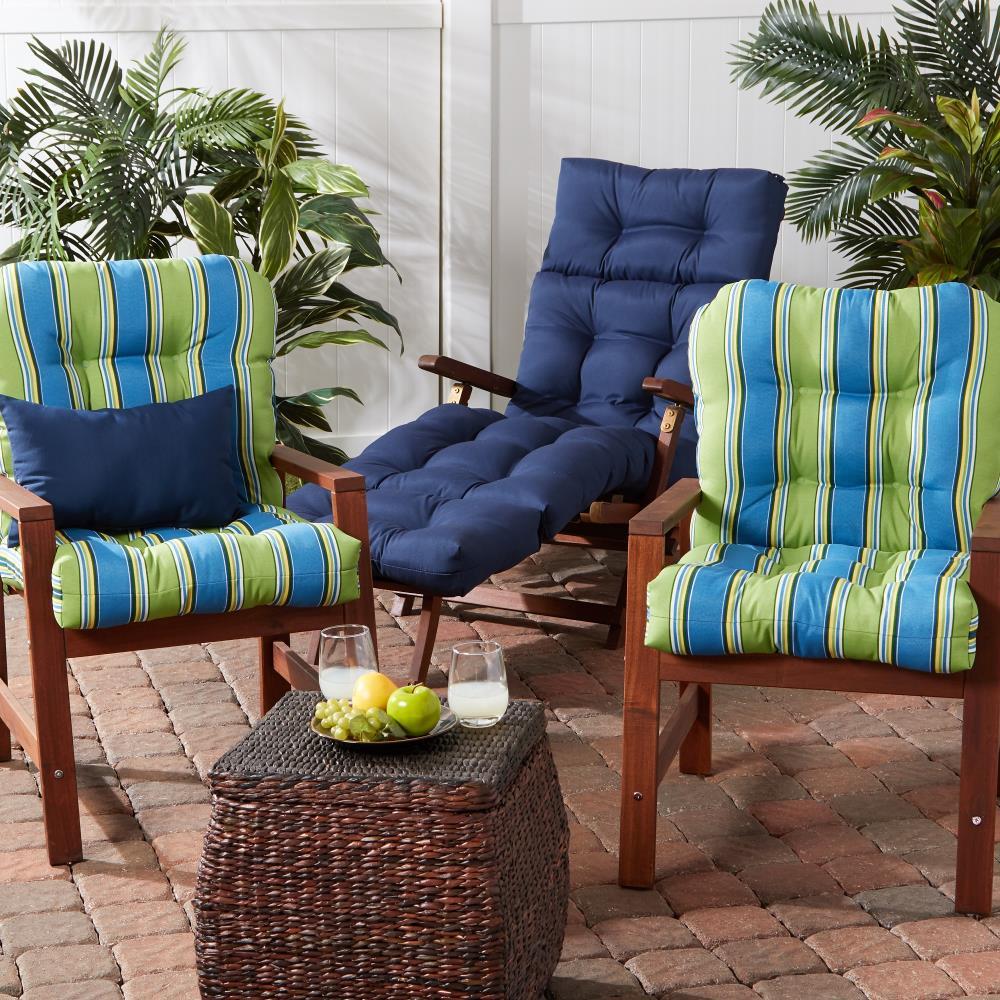 Greendale Home Fashions Cayman Stripe 42 x 21 in. Outdoor Reversible Tufted Chair Cushion