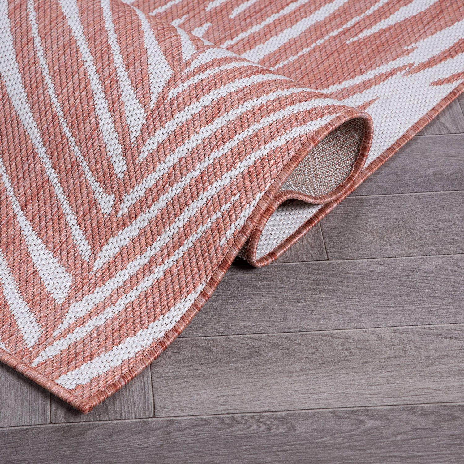 World Rug Gallery Contemporary Distressed Leaves Textured Flat Weave Indoor/Outdoor Area Rug - TERRA 2'x3'