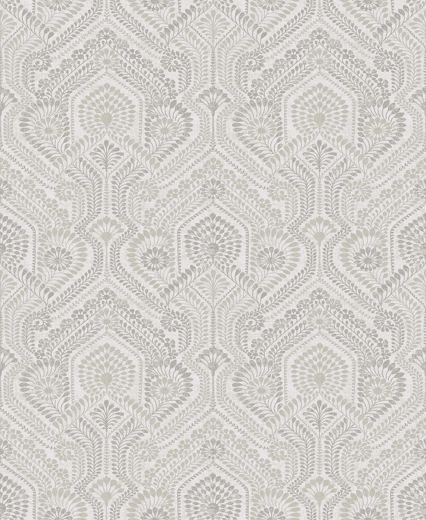 A-Street Prints Fernback Grey Ornate Botanical Wallpaper | Perigold