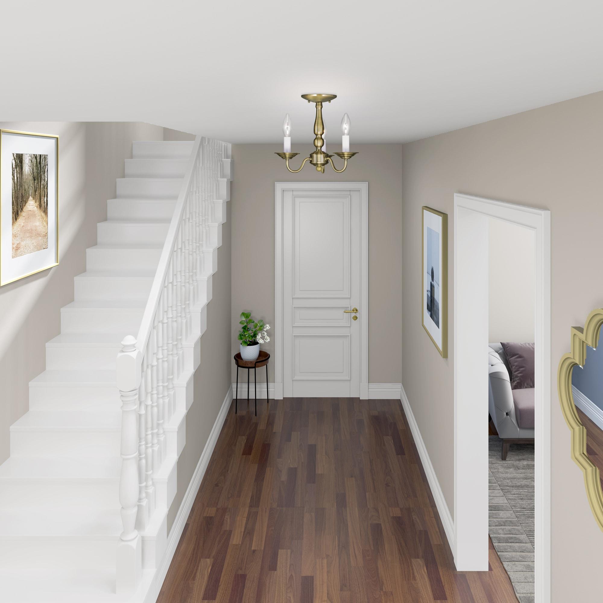 Livex Lighting Williamsburgh 3 - Light Chandelier in  Antique Brass