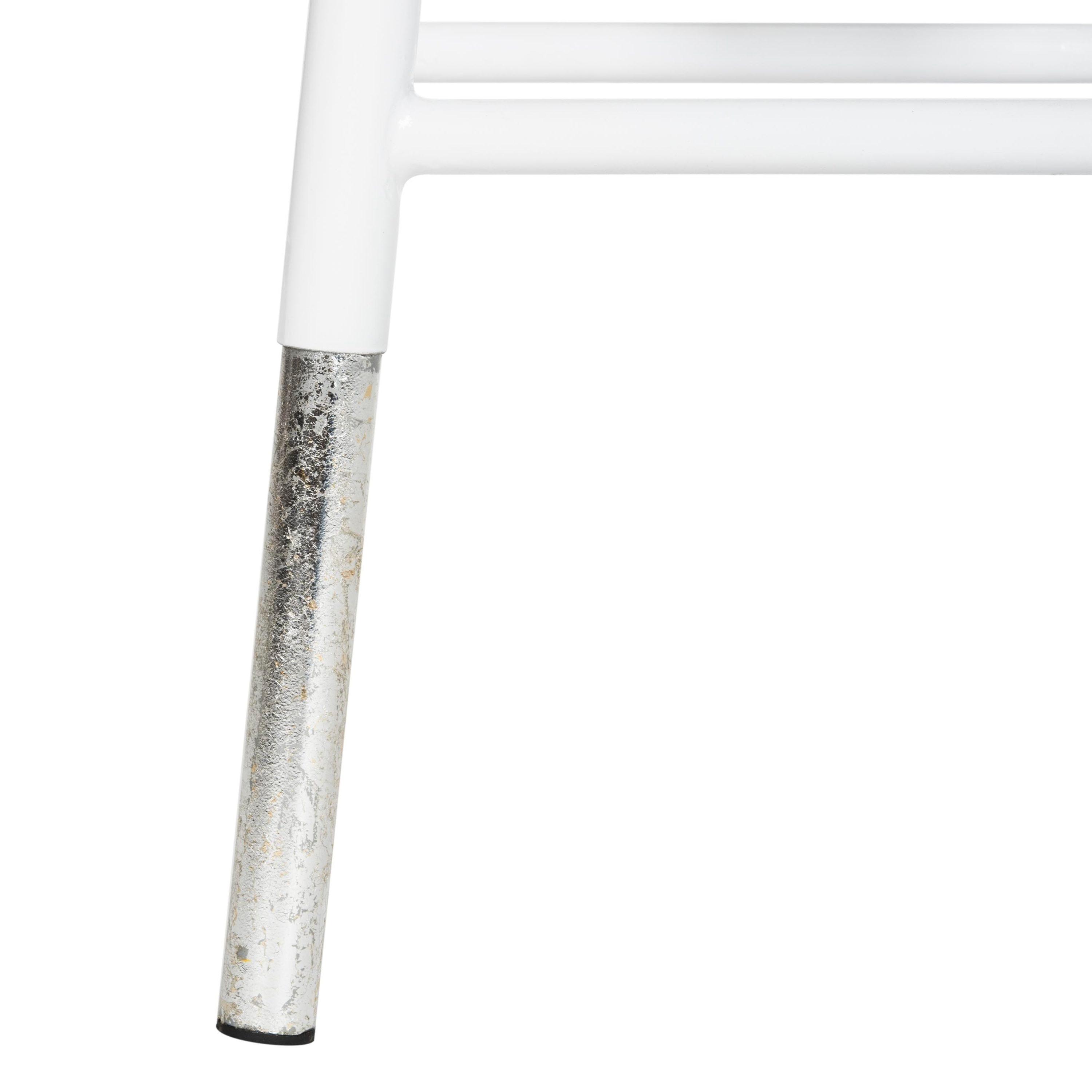 Kenzie Silver Dipped Counter Stool - FOX3211 - White/Silver - Safavieh Couture