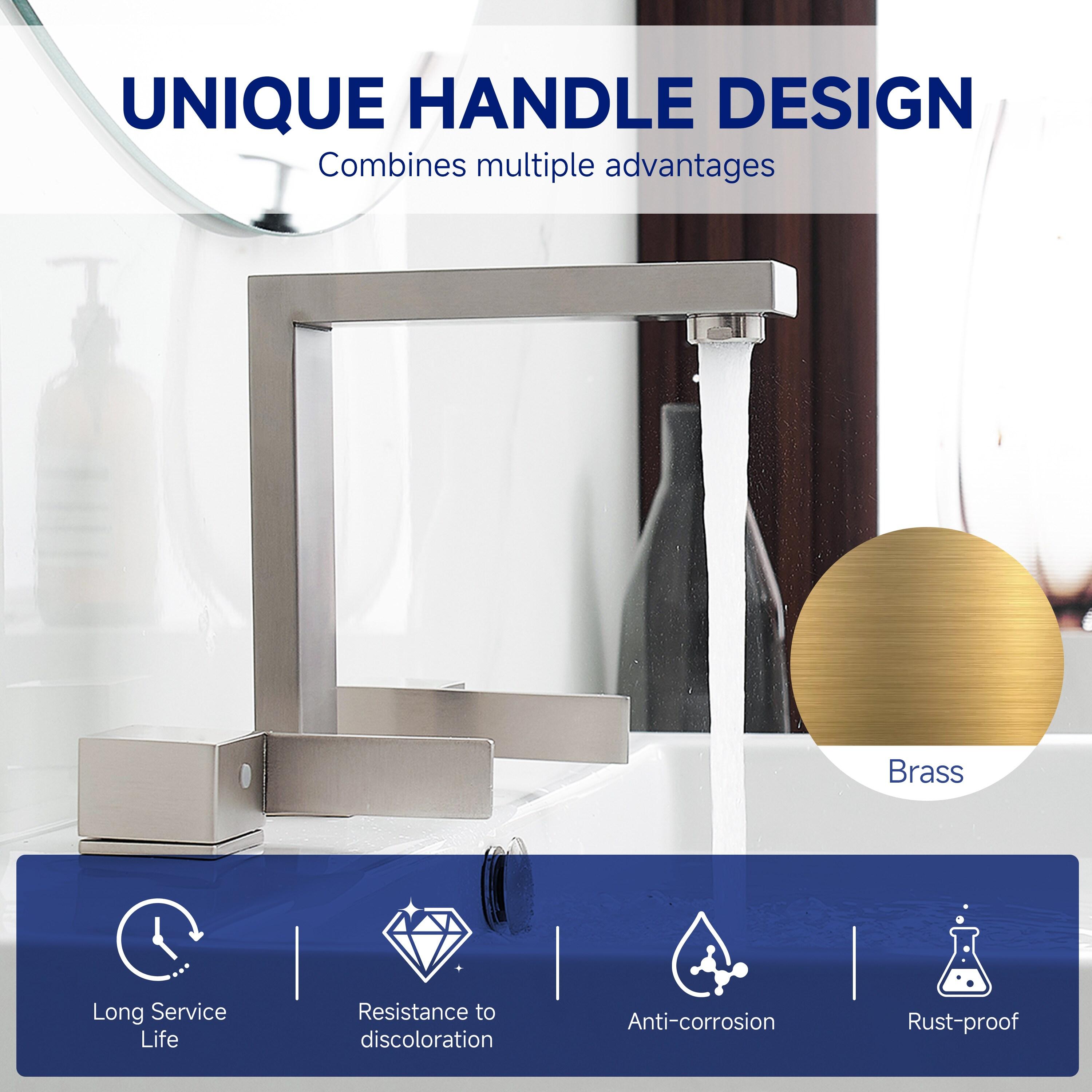 Widespread Single-handle Bathroom Faucet with Drain Assembly