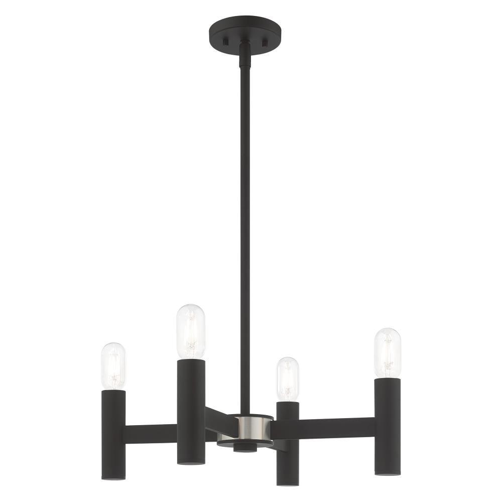 Livex Lighting Copenhagen 4 - Light Chandelier in  Black