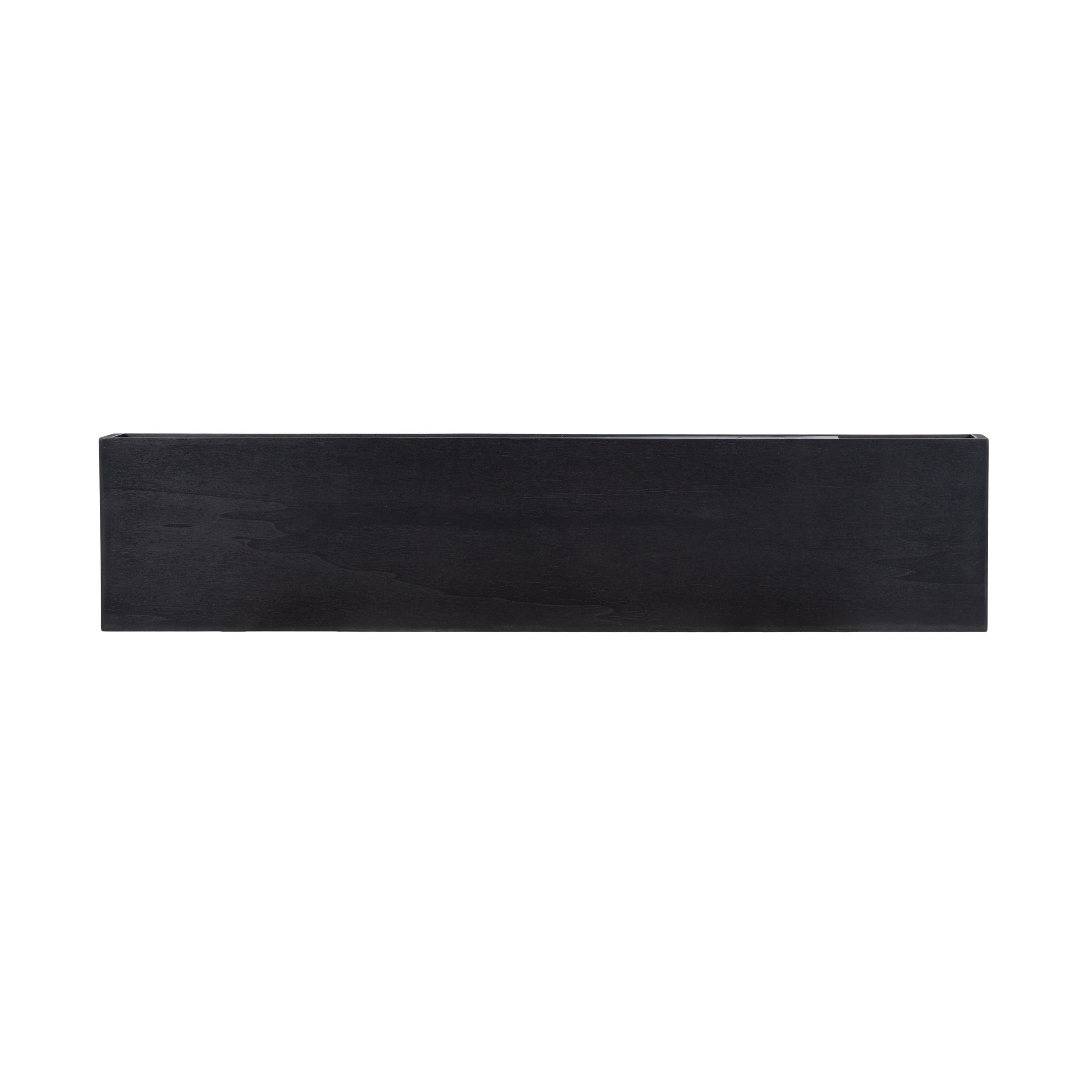 Kate & Laurel All Things Decor 36"x8" Havlock Wood Floating Shelf Black