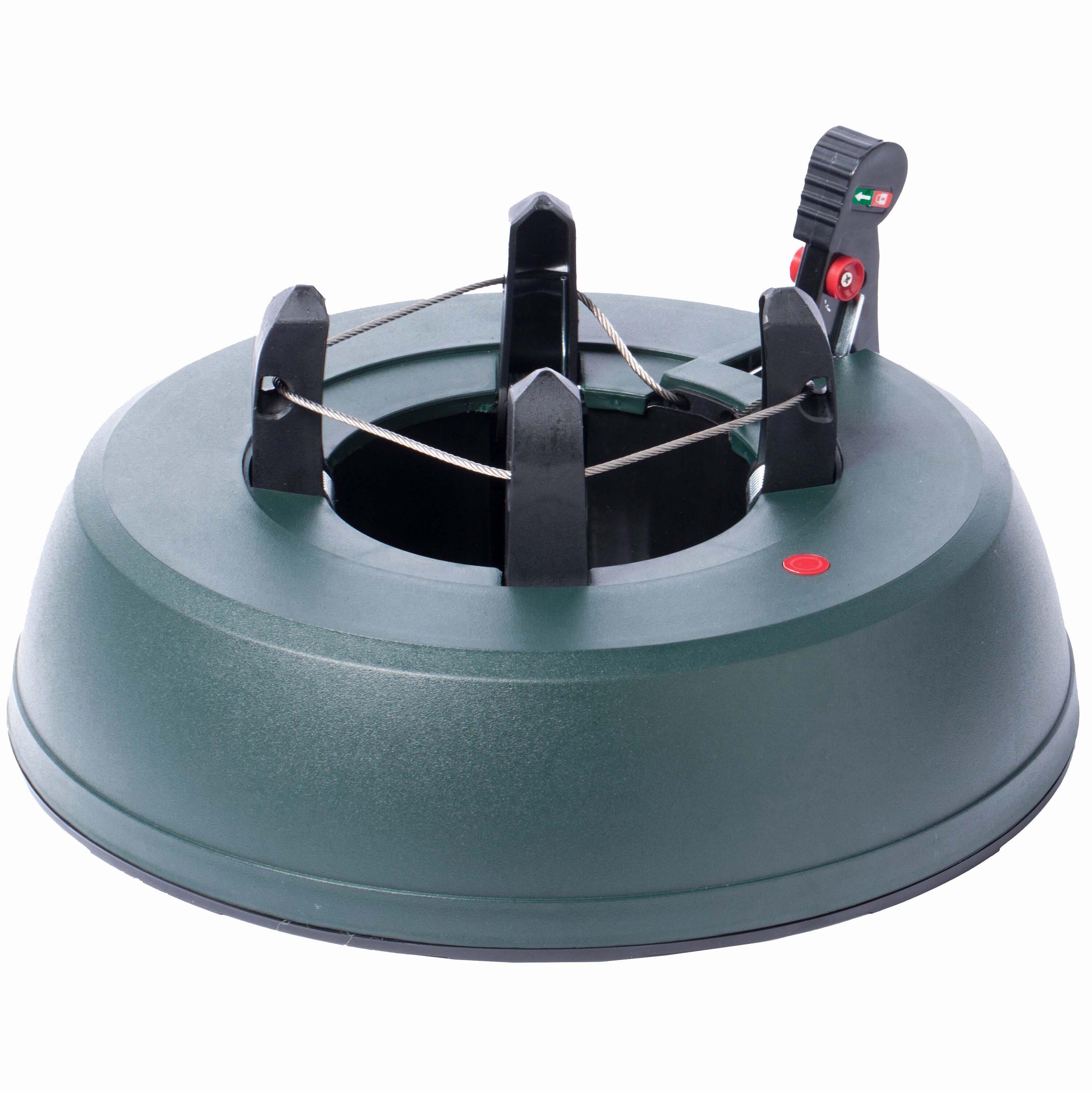 Gardenised, Automatic Plastic Green Foot Pedal Christmas Tree Stand, Large 14.5-inch Dia x 3.5-inch Height