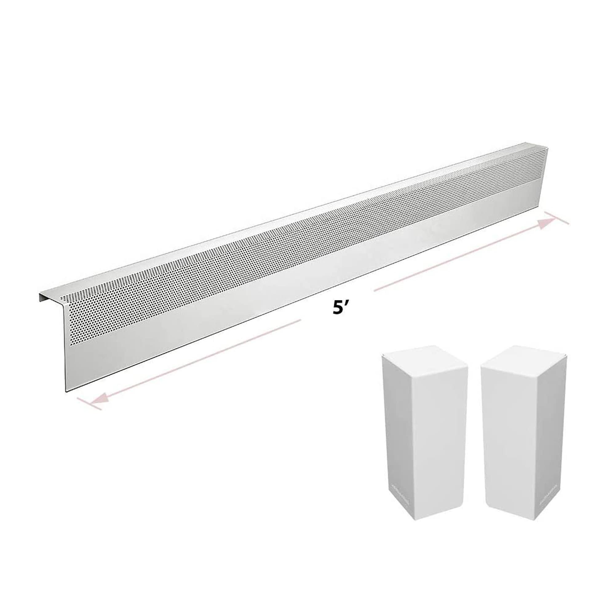 Baseboarders Baseboarders Basic Steel Easy Slip-On Baseboard Heater Cover Coupler - White