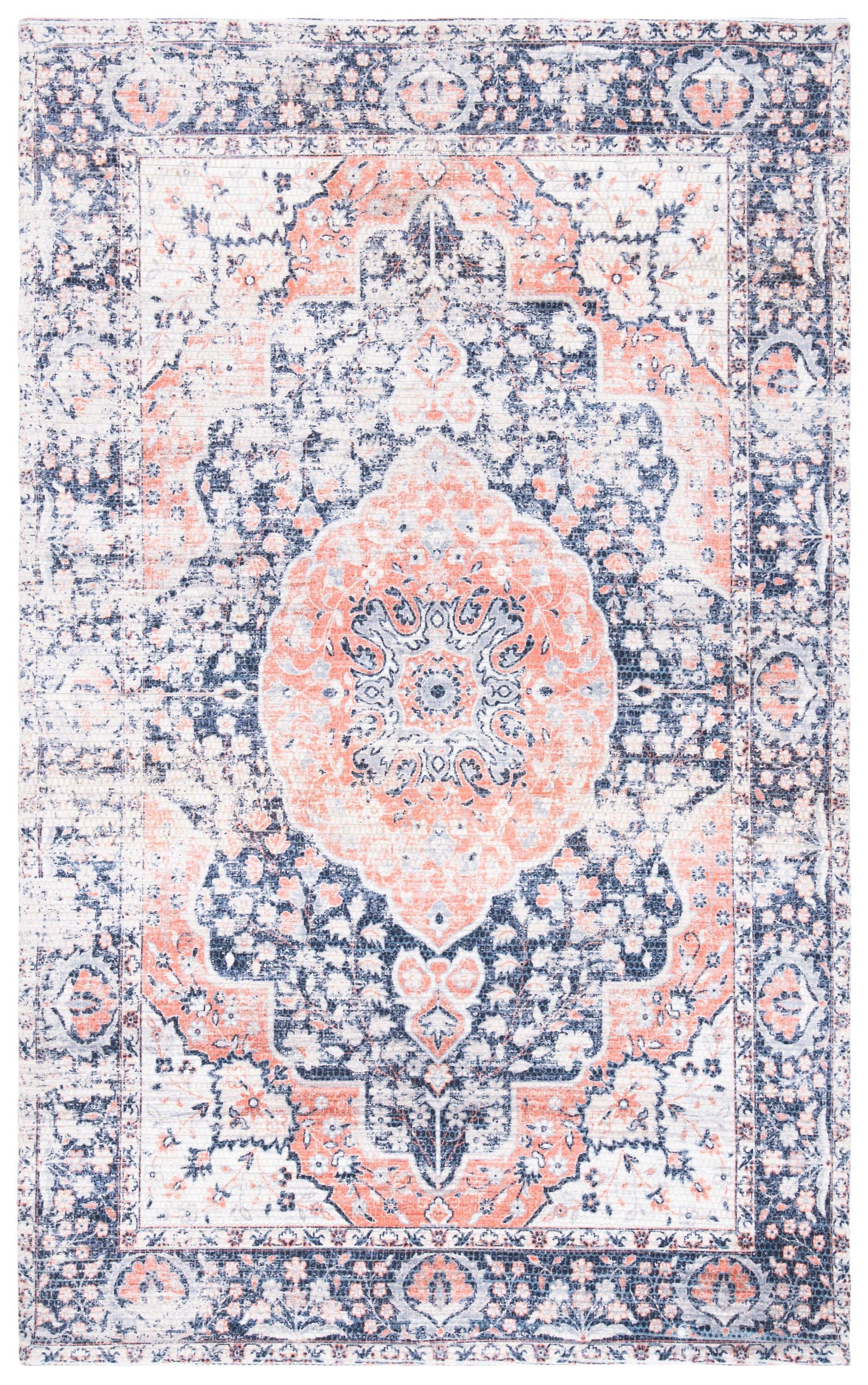 Saffron SFN353 Hand Loomed Area Rug - Navy/Ivory - 3'x5' - Safavieh.