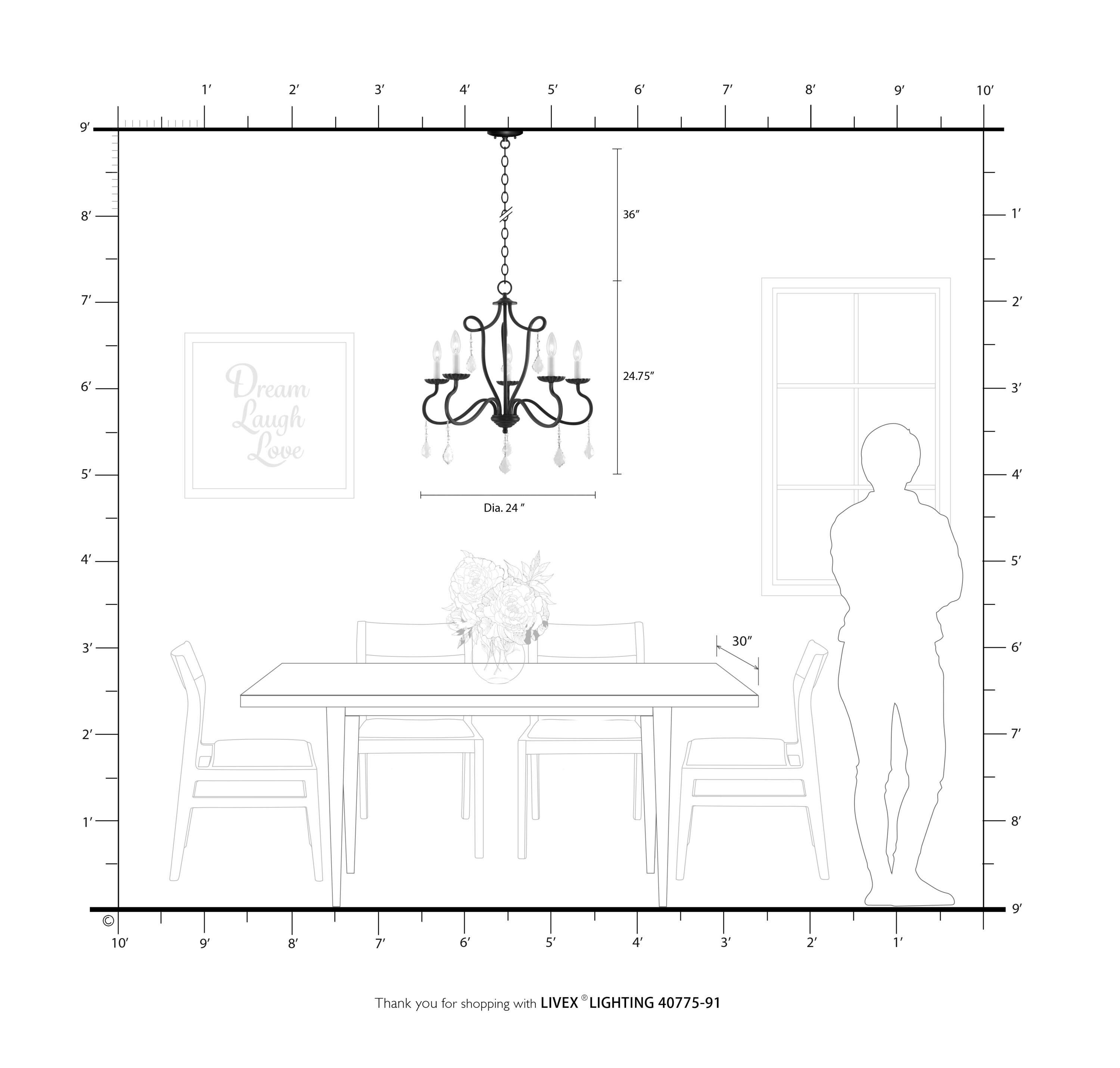 Livex Lighting Callisto 5 - Light Chandelier in  Brushed Nickel