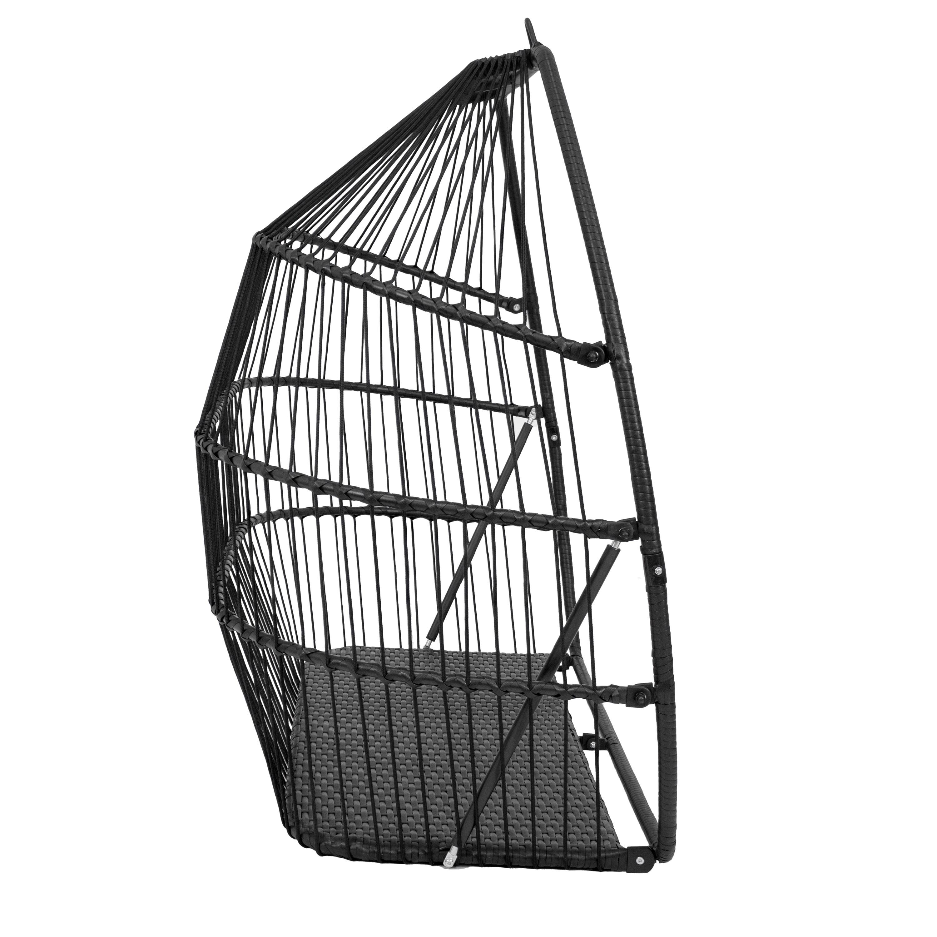Sunnydaze Outdoor Andrei Hanging Double Egg Chair with Cushion and Headrests - Dark Gray