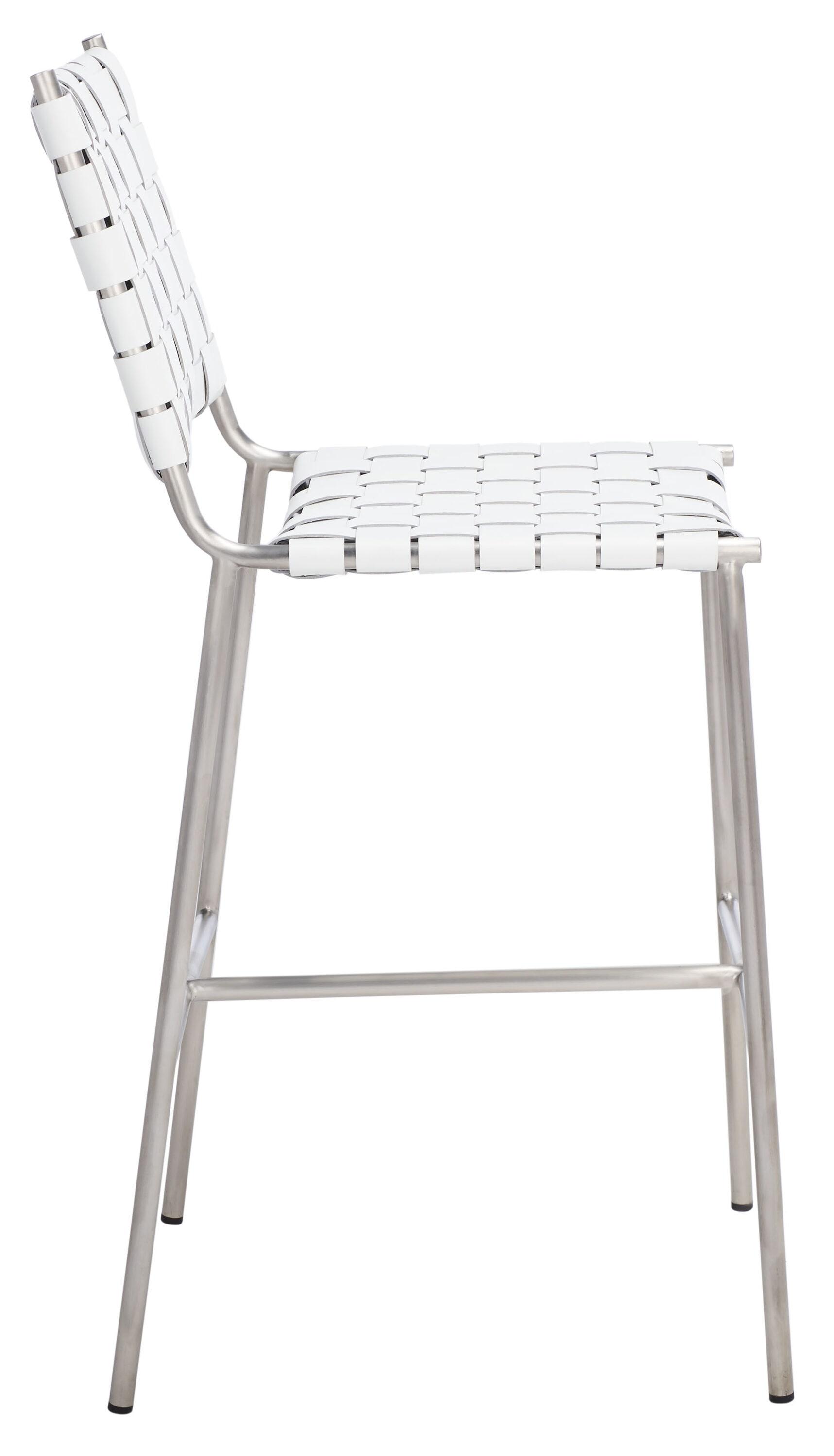 Olenna Woven Counter Stool - BST3011 - White/Silver - Safavieh