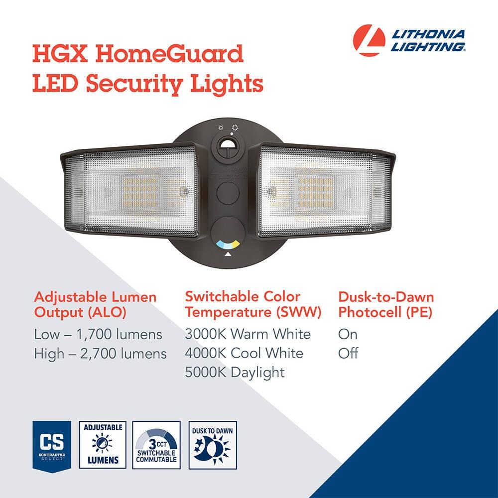 Lithonia Lighting 2 - Head Hardwired Dusk to Dawn Outdoor Security Flood Light