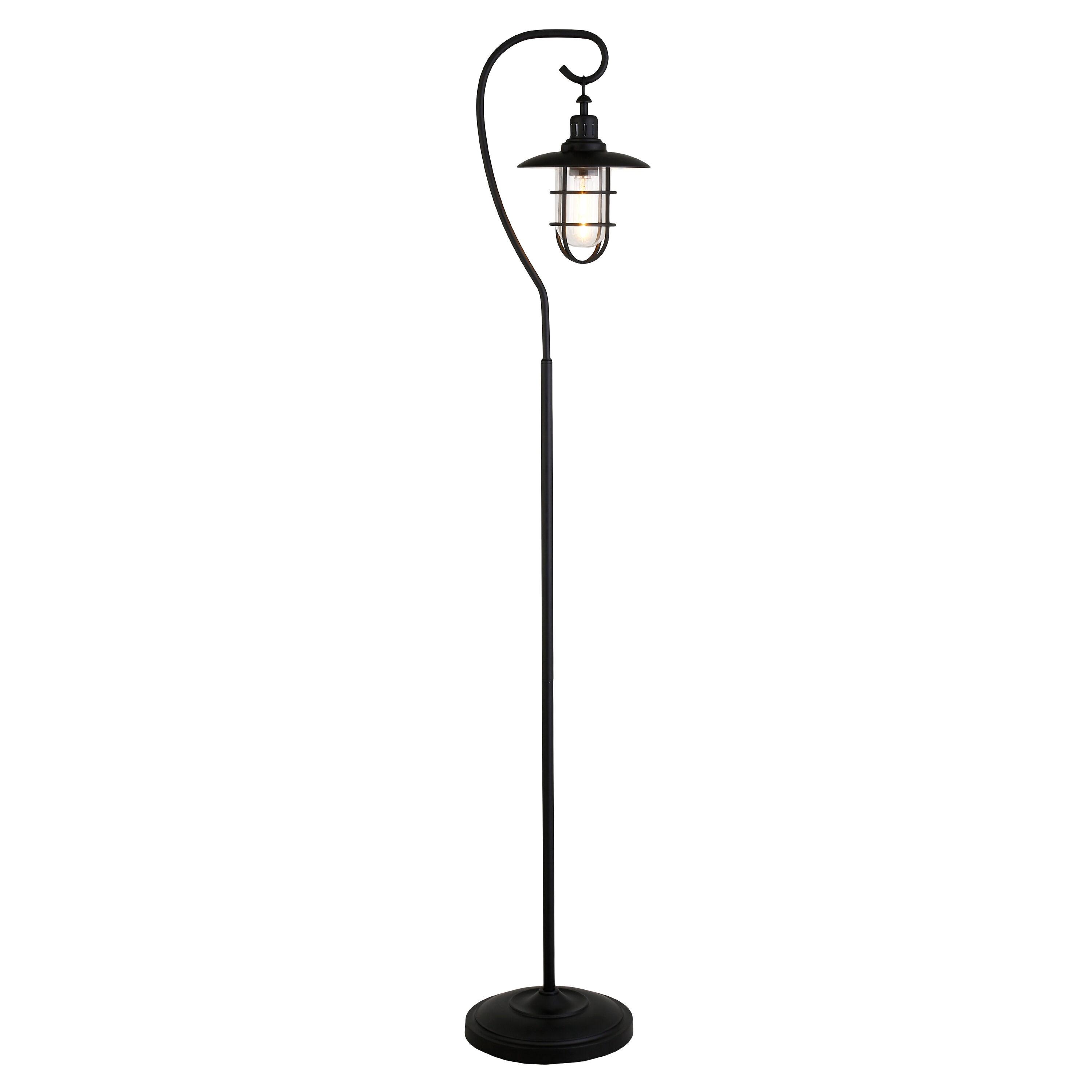 Henn&Hart 13" Blackened Bronze Metal/Glass Floor Lamp