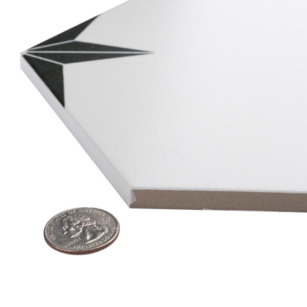 Stella Hex 9" x 10" Porcelain Patterned Wall & Floor Tile