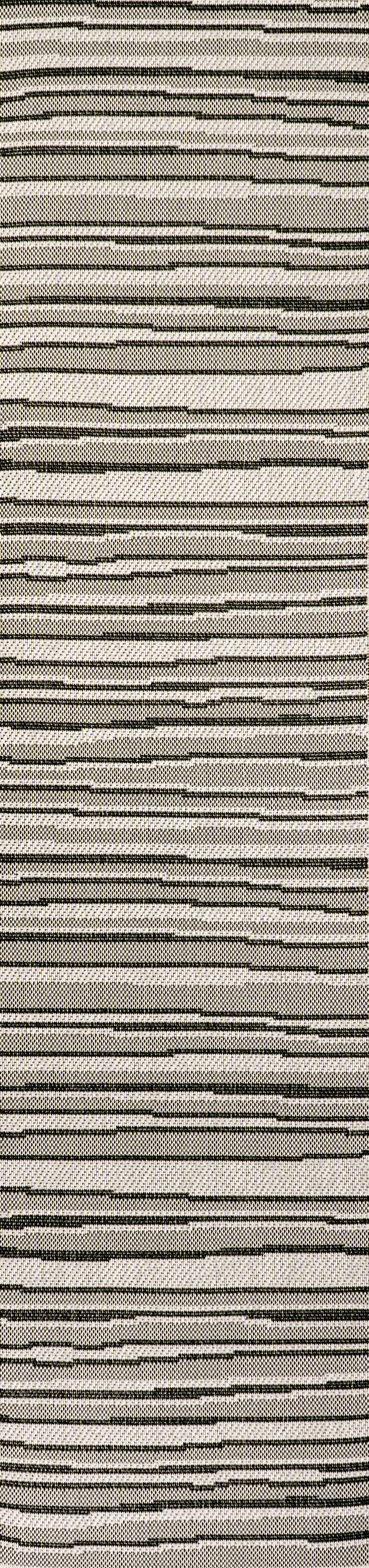 2' x 8' Castara Wavy Stripe Modern Indoor/Outdoor Runner Rug, Cream/Dark Gray - JONATHAN Y