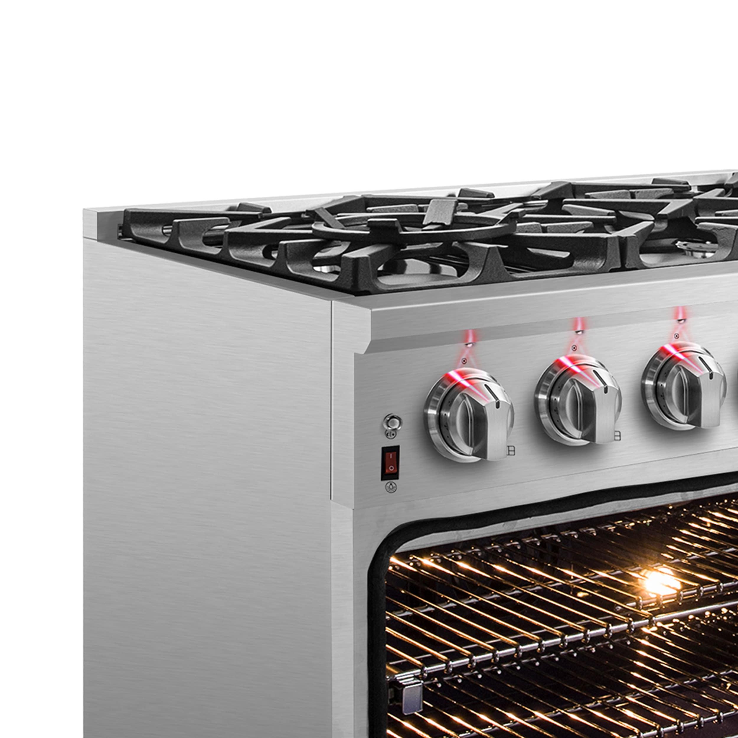 Massimo 36-inch Dual Fuel Range, 6 Burners, 5.36 cu.ft. True Convection Oven, Air Fryer & Griddle