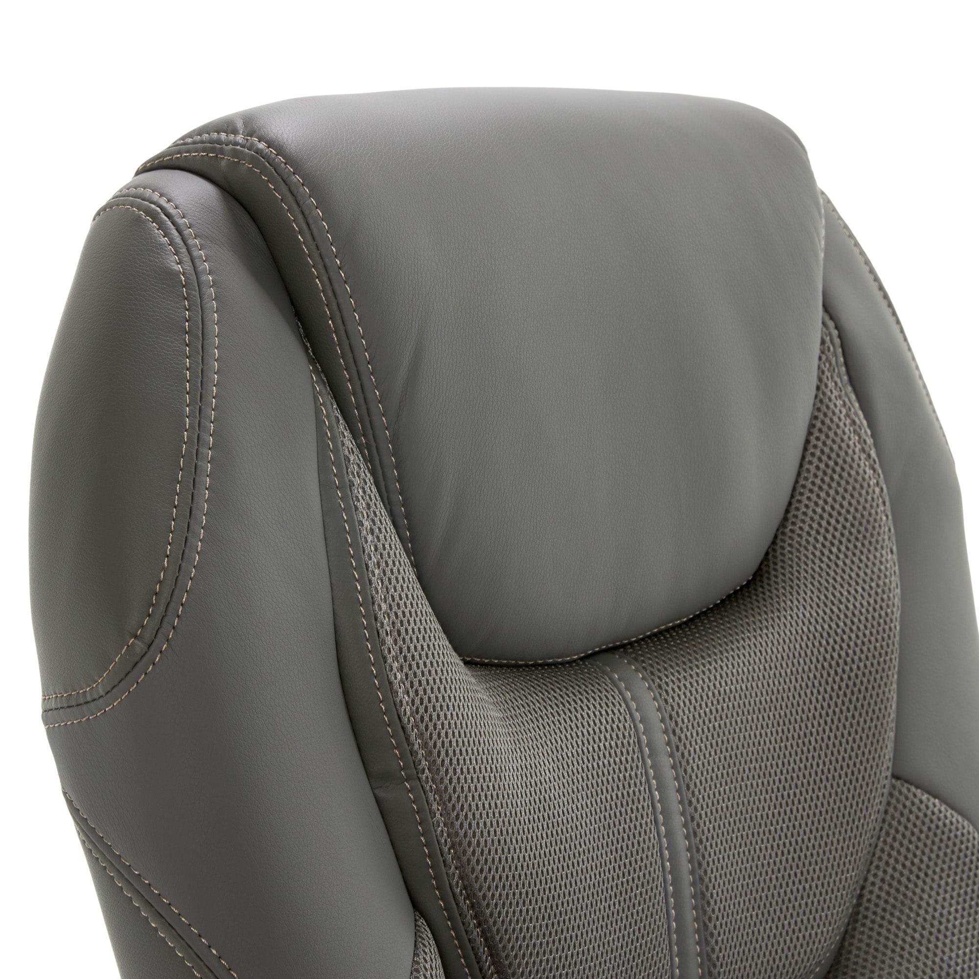 Amplify Executive Mesh Office Chair Seamless Light Gray - Serta: Ergonomic with Fixed Arms & Casters, Adjustable Height