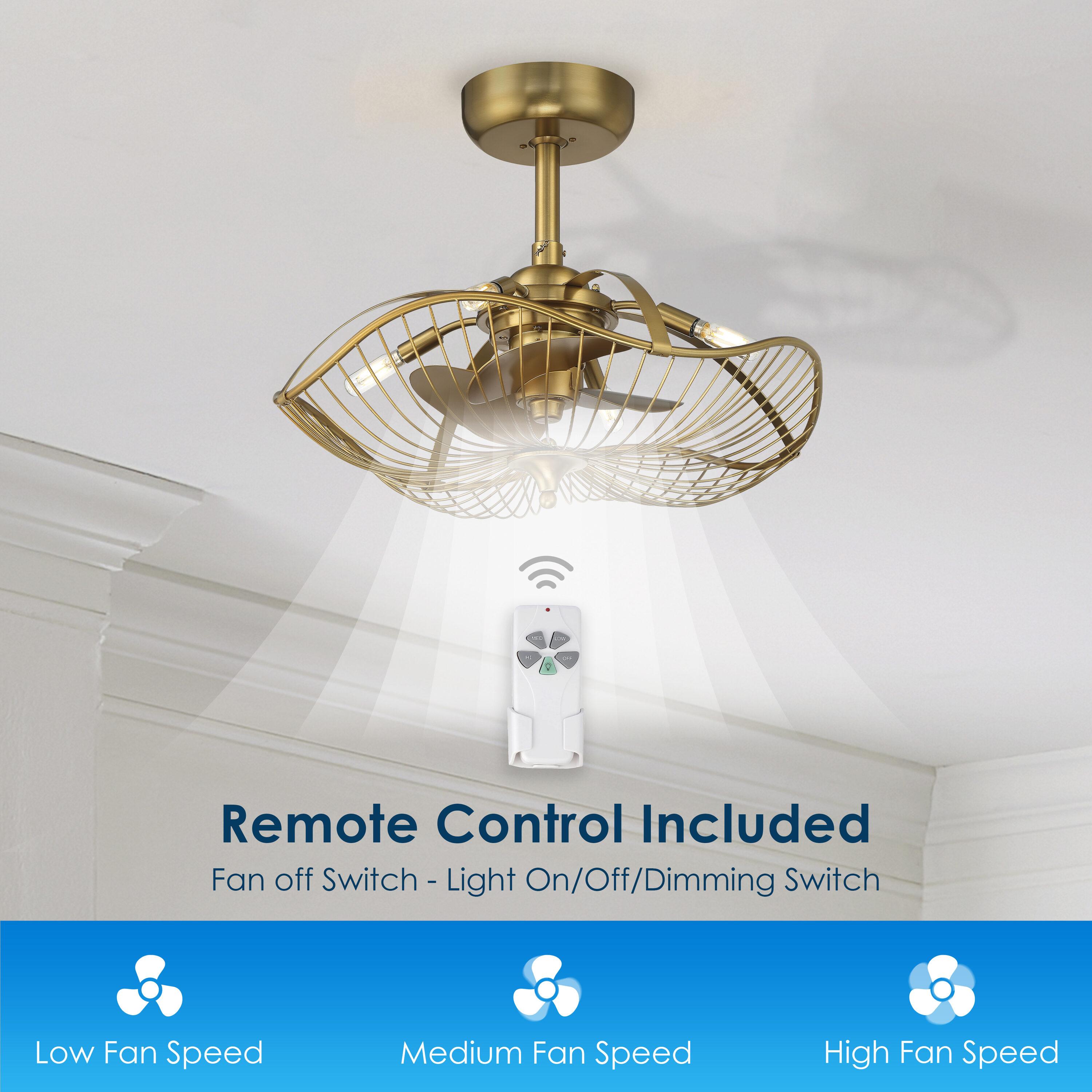 22" Akoni 3 - Blade Ceiling Fan with Light Kit Included