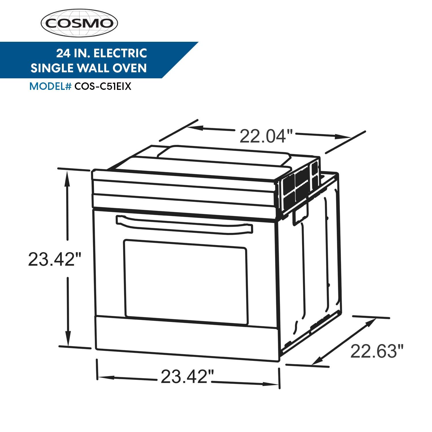 Cosmo C51EIX 24 in. Electric Built-In Stainless Steel Convection Wall Oven