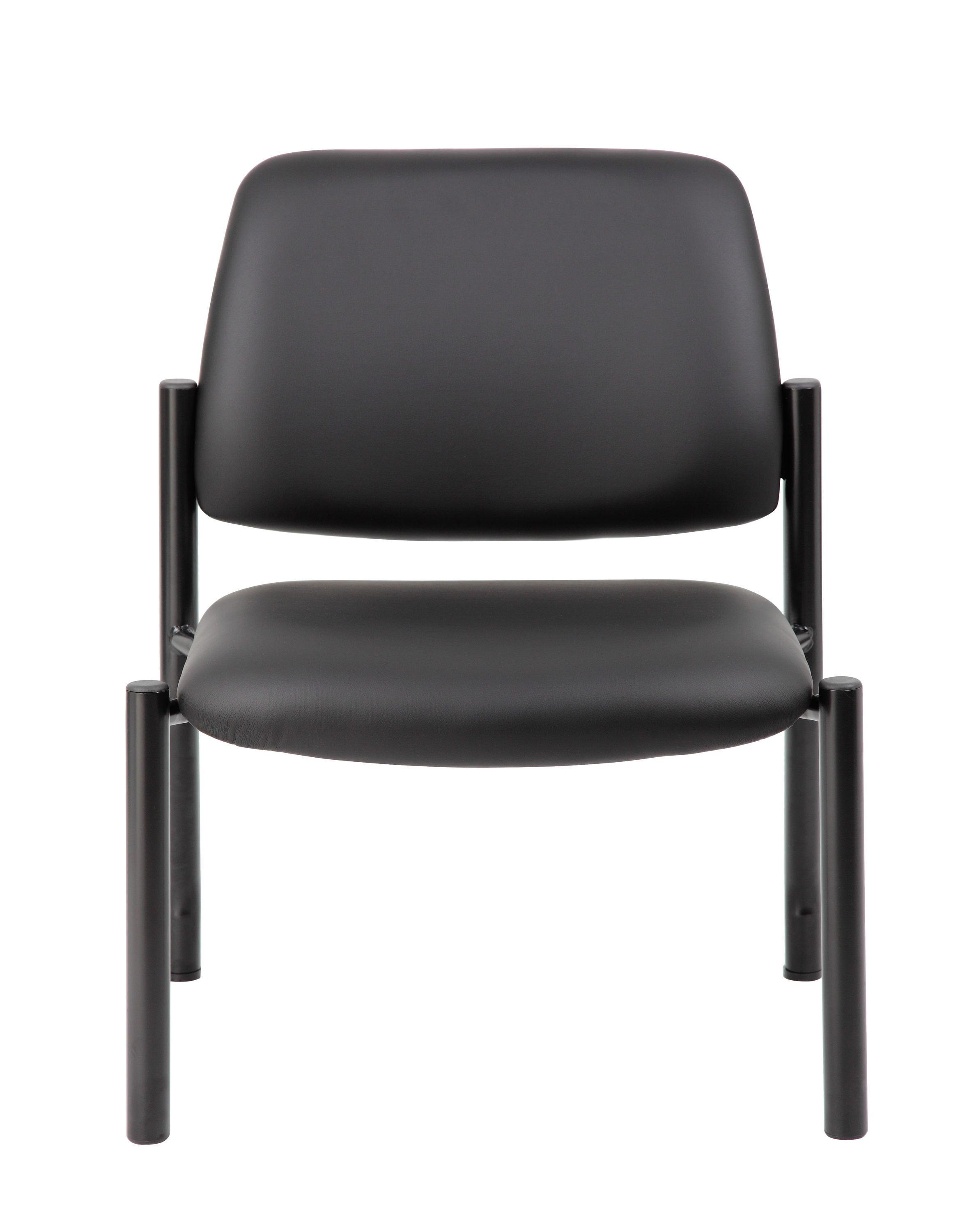 400lbs Weight Capacity Guest Chair Antimicrobial Black - Boss Office Products: Sturdy, Easy Clean, Armless