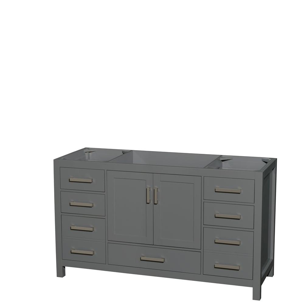 Wyndham Collection Sheffield 59" Freestanding Single Vanity Base Only