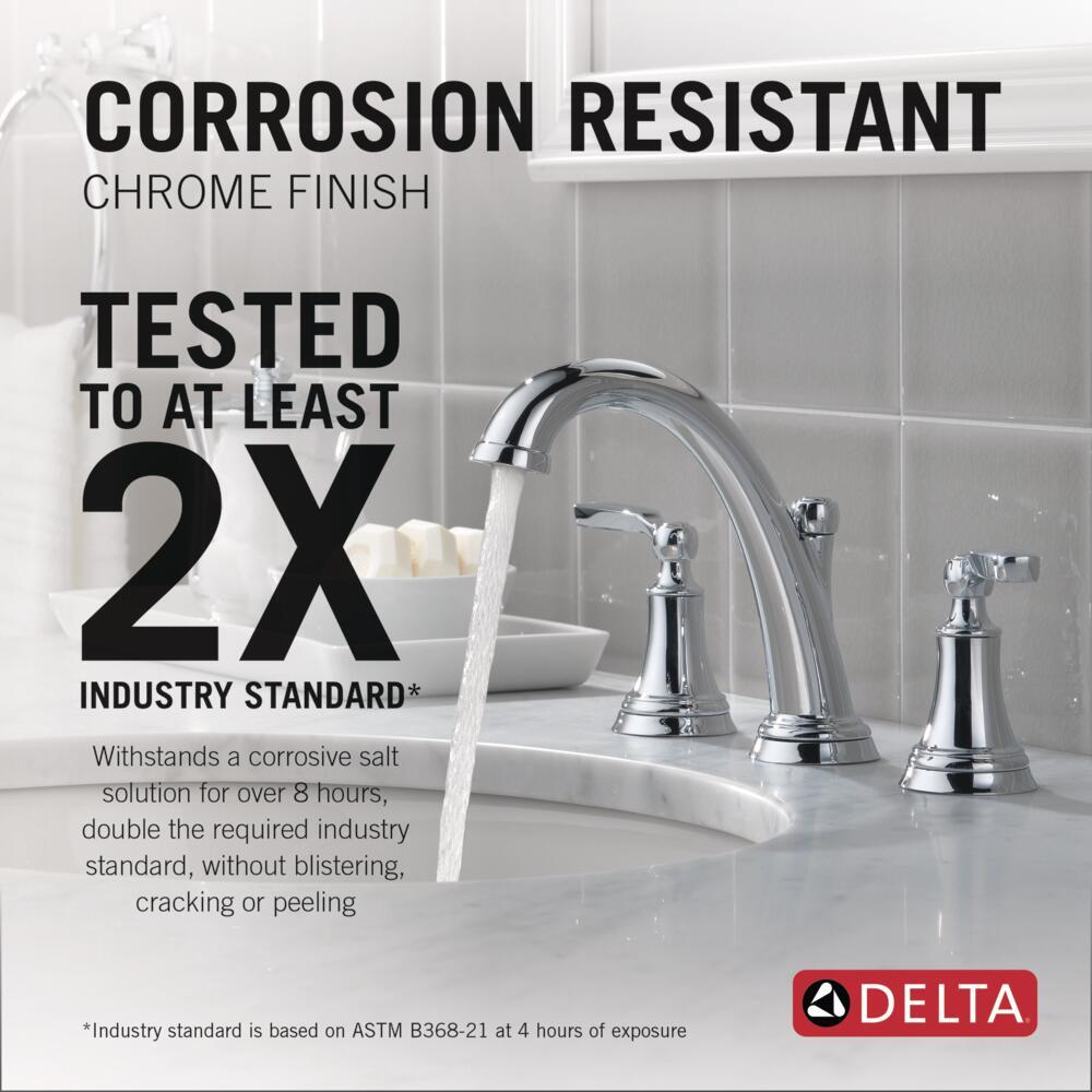Woodhurst Widespread Bathroom Faucet 3 Hole, 2-handle Bathroom Sink Faucet with Drain Assembly