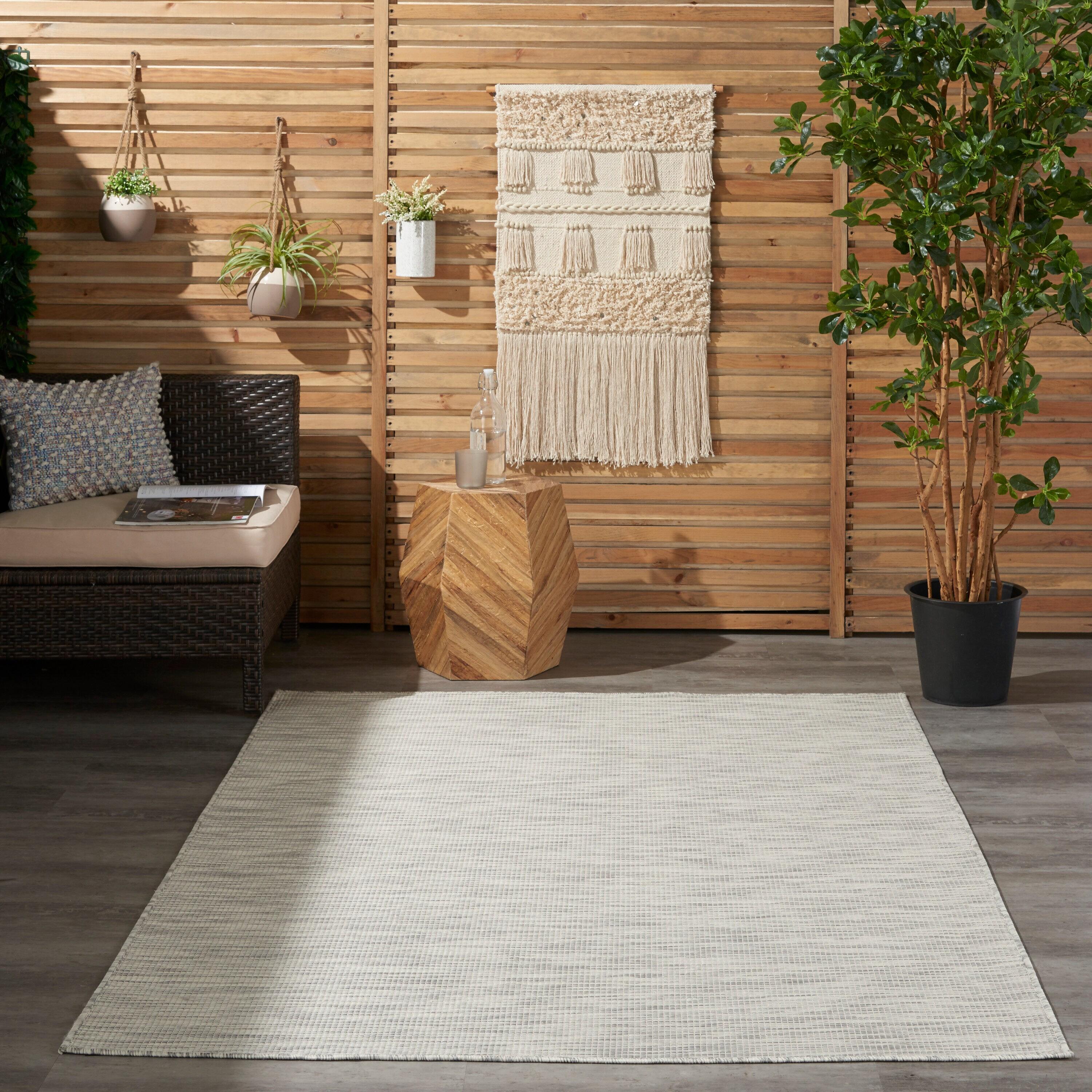 Nourison Positano POS01 Indoor/outdoor Area Rug - Lt Grey 4' x 6'