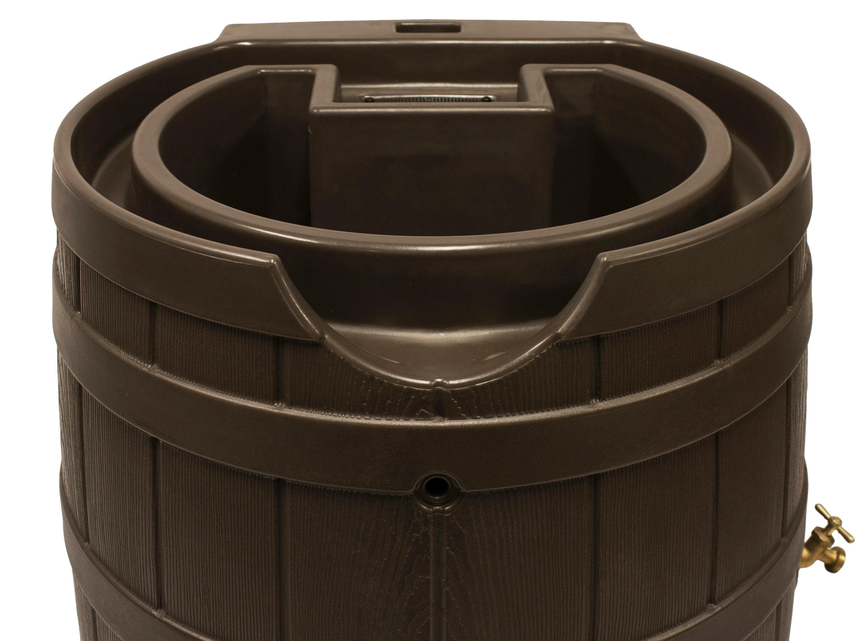 Good Ideas 65 Gallons Plastic Drainable Dual Overflow Planter Rain Barrel