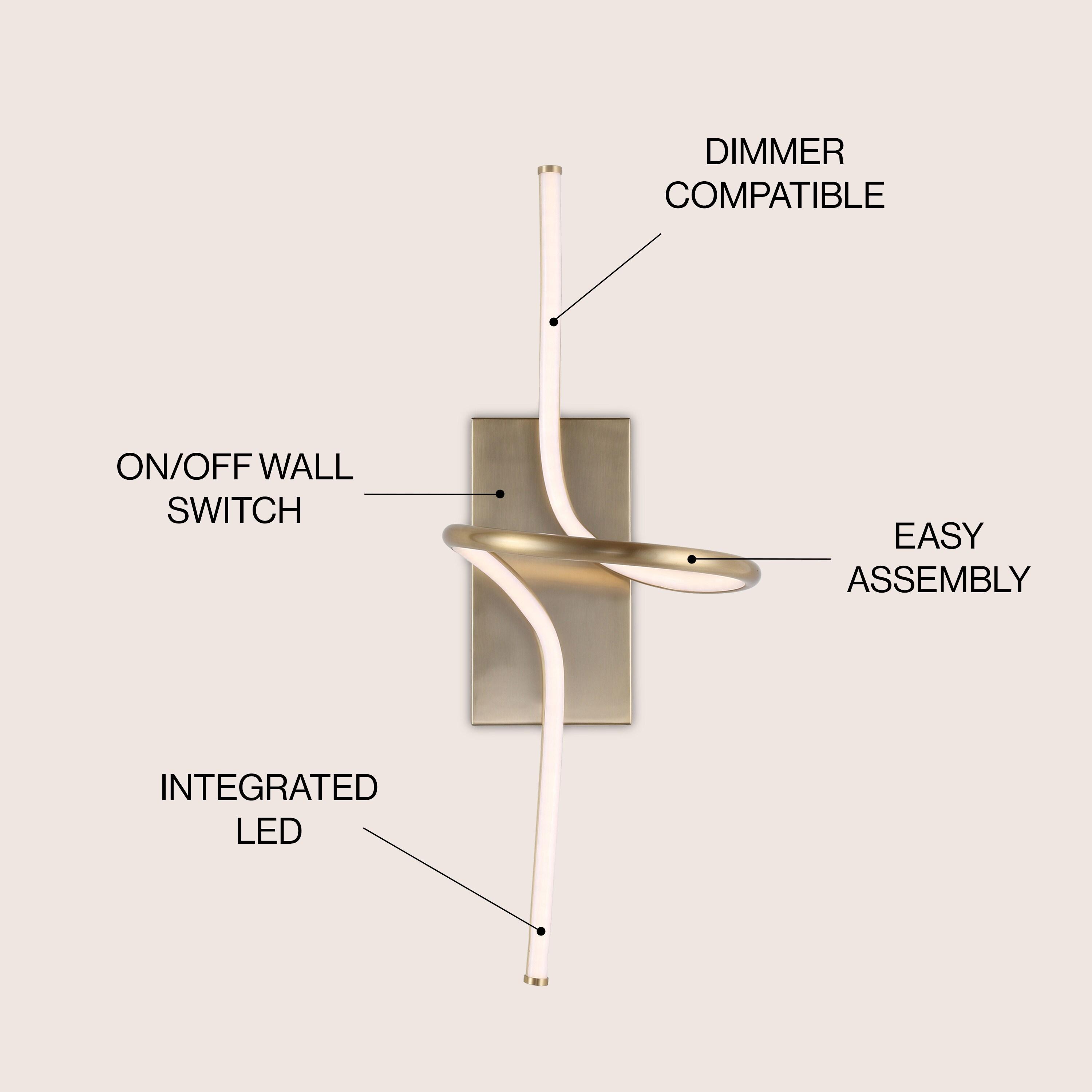 Sketch Minimalist Glam 23.5" Gold Integrated LED Vanity Sconce