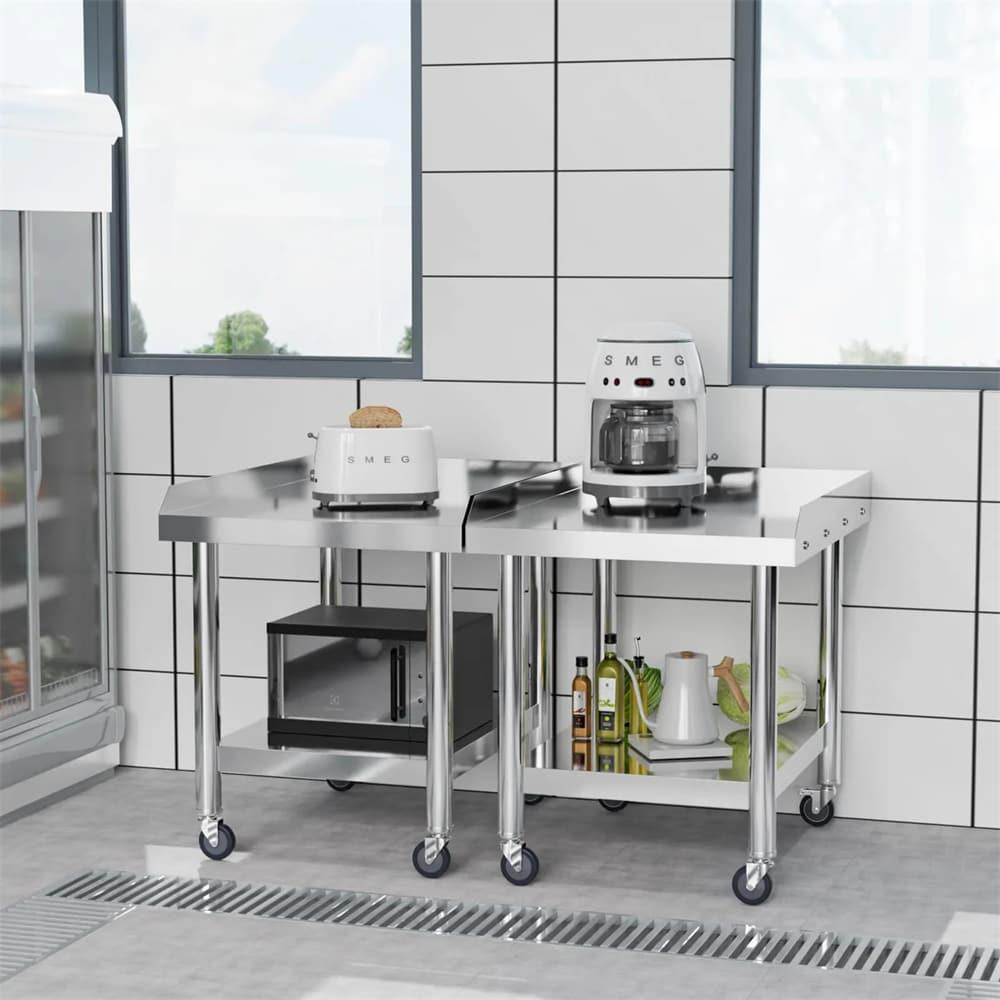 VEVOR VEVOR Stainless Steel 28'' L x 24'' W x 30'' H Adjustable Portable Work Table