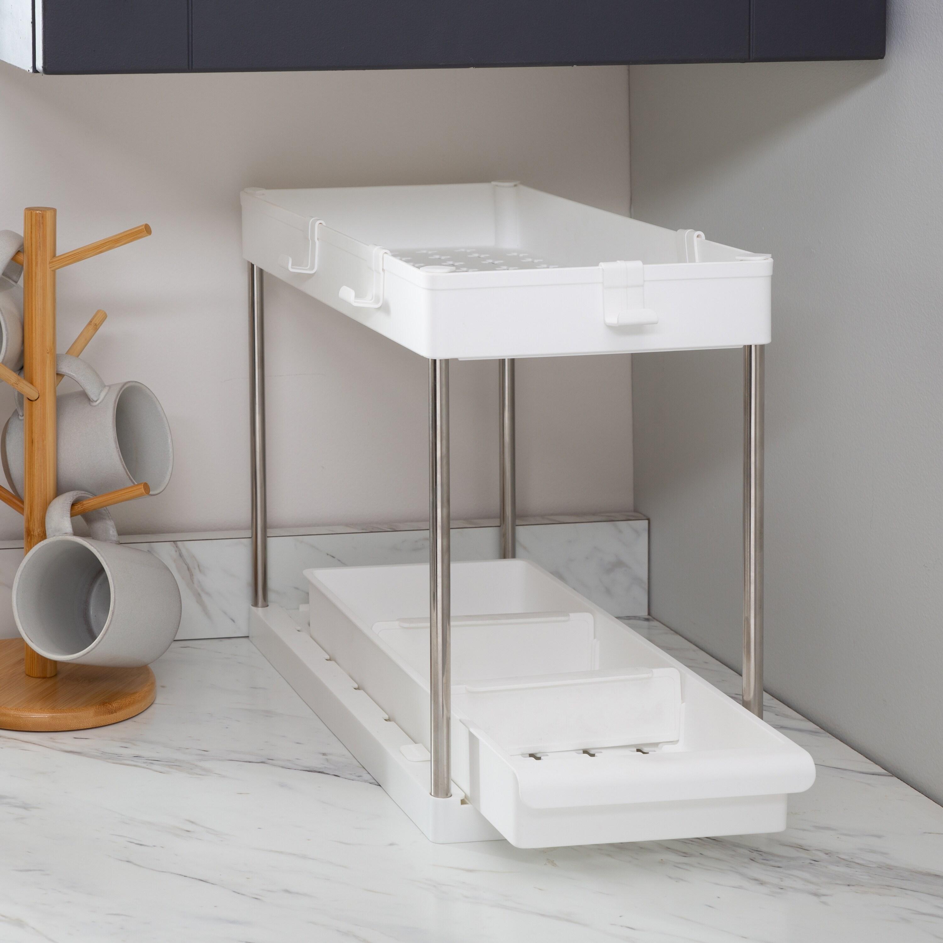 Simplify 2 Tier Sink Organizer with Drawer White