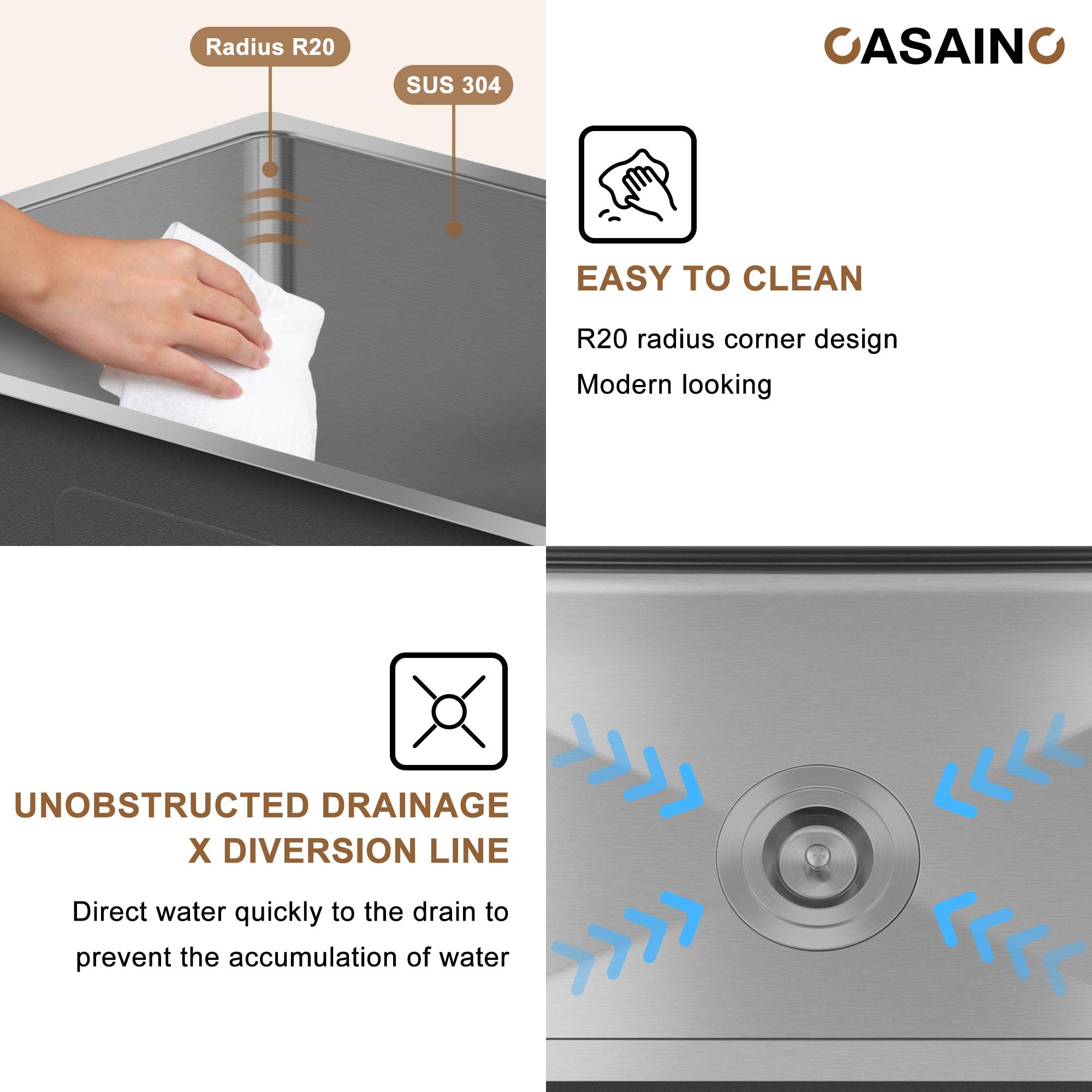 33'' L Drop-In Single Bowl Stainless Steel Kitchen Sink