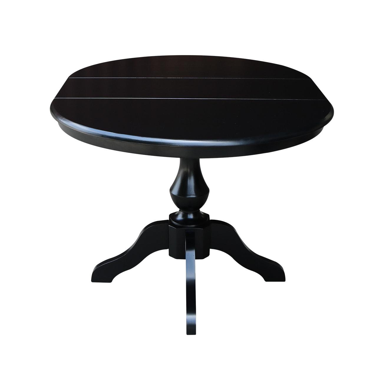 36" Kent Round Top Pedestal Dining Table with 12" Leaf - International Concepts