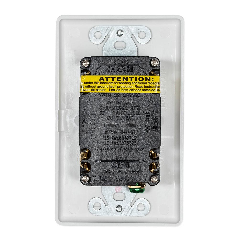 White Tamper Resistant Recessed GFCI Duplex Outlet with Wall Plate