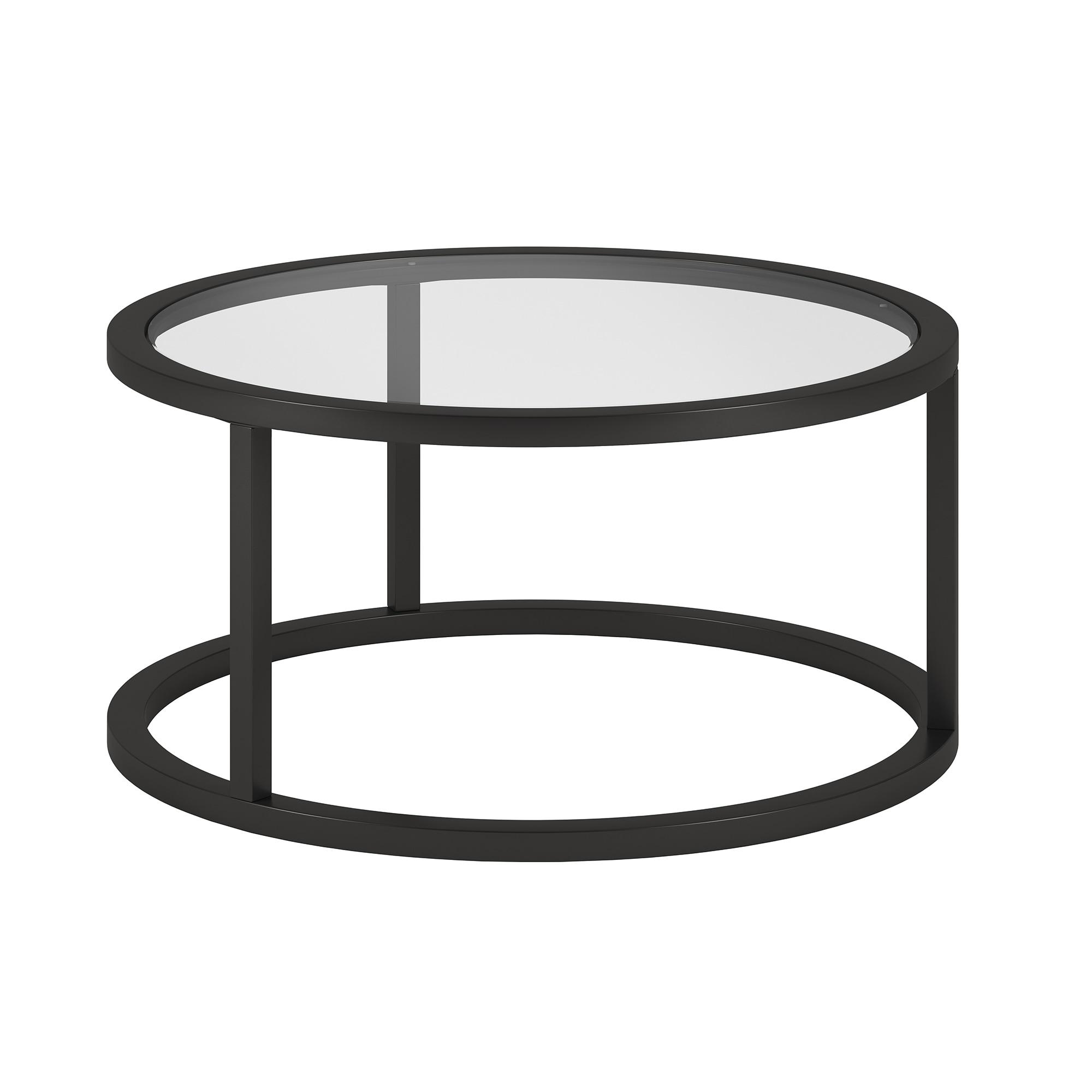 Evelyn&Zoe Parker 35" Wide Round Coffee Table, Blackened Bronze
