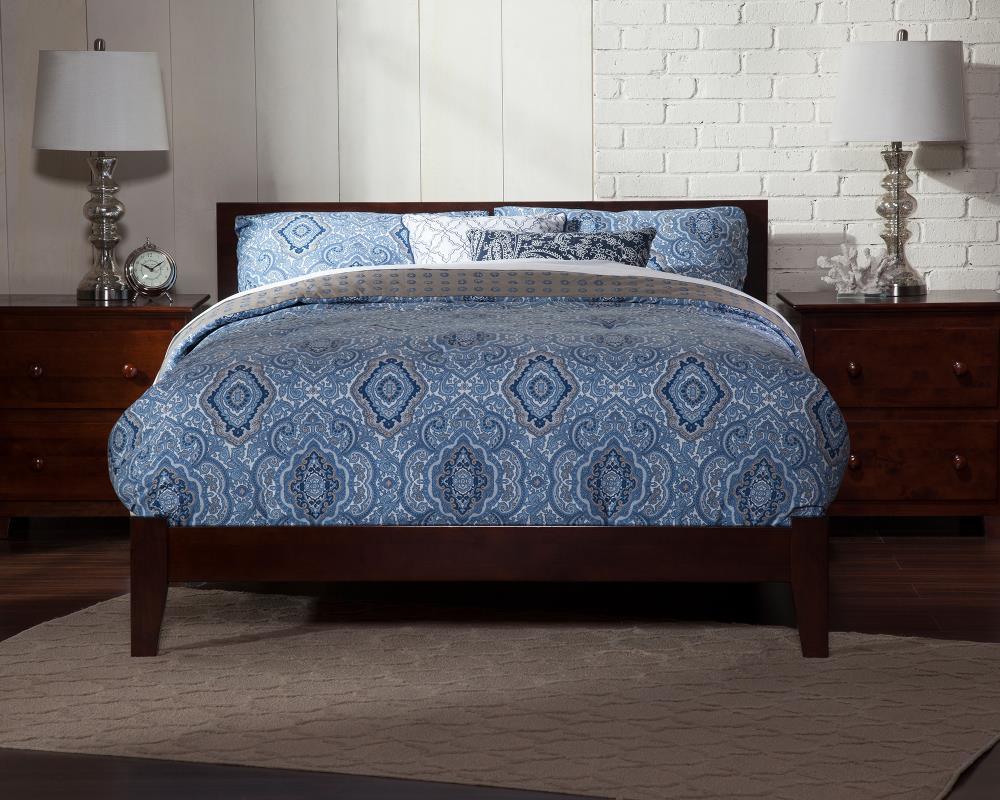 AFI Furnishings Orlando King Traditional Bed with Open Footboard and Turbo Charger in Walnut