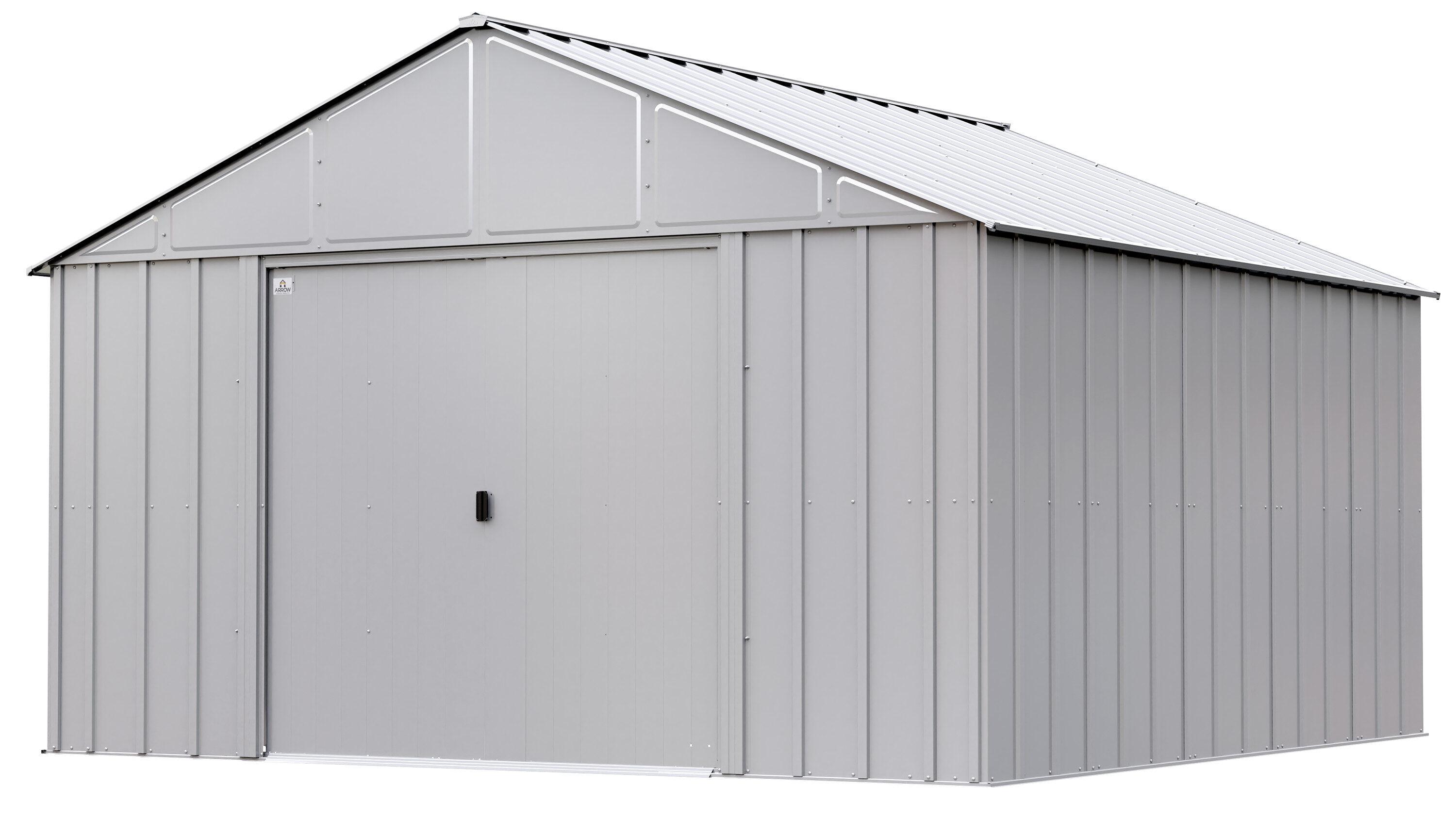 12 ft. W x 12 ft. D Galvanized Steel Storage Shed