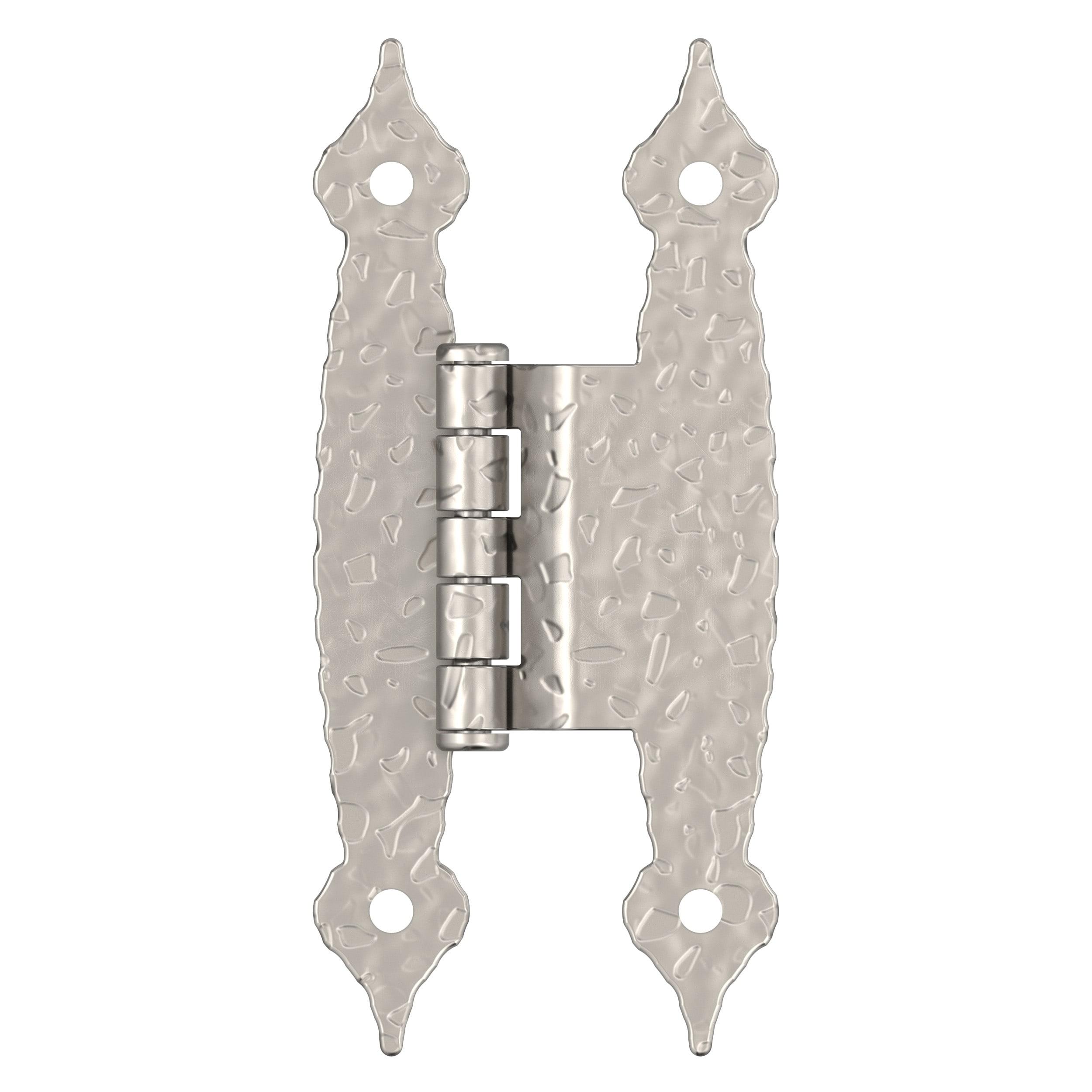Amerock 3/8in (10mm) Offset Non-Self Closing Face Mount Satin Nickel Cabinet Hinge - 1 Pair