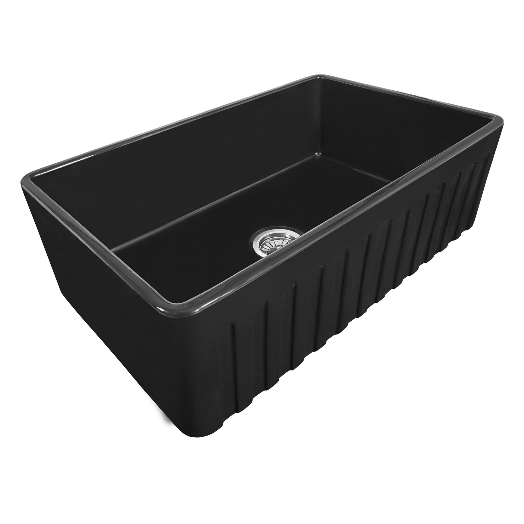 Ruvati 33 inch Fireclay Farmhouse Apron-Front Kitchen Sink Reversible