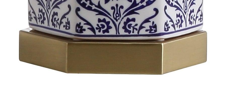 JONATHAN Y JYL3050A Diana 23.5" Ginger Jar Ceramic/Metal LED Table Lamp Classic Traditional Bedside Desk Nightstand Lamp for Bedroom Living Room Office College Bookcase LED Bulb Included, Blue/White