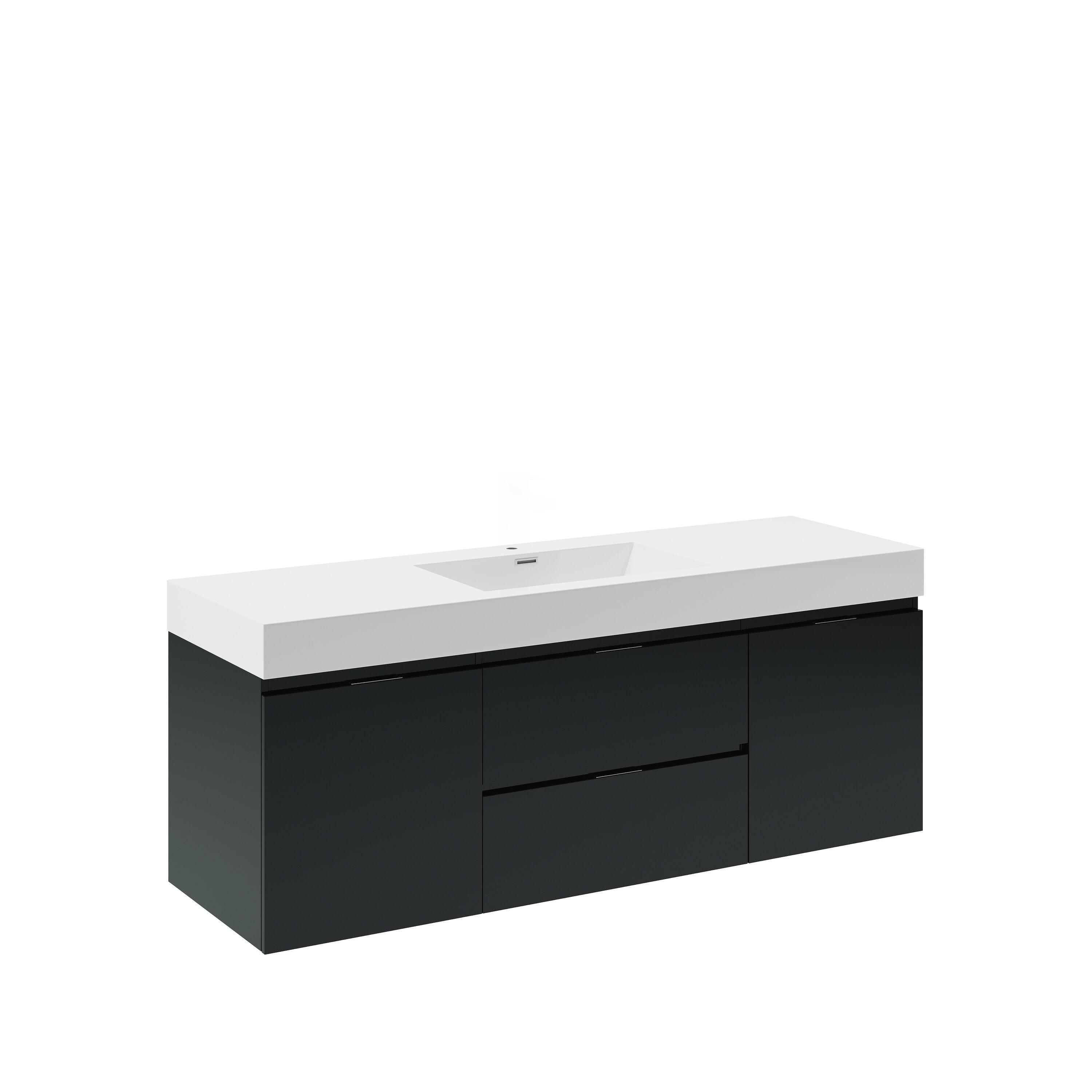 Valencia 60" Wall Mount Single Sink Bathroom Vanity with Top and Sink (Faucet Not Included)