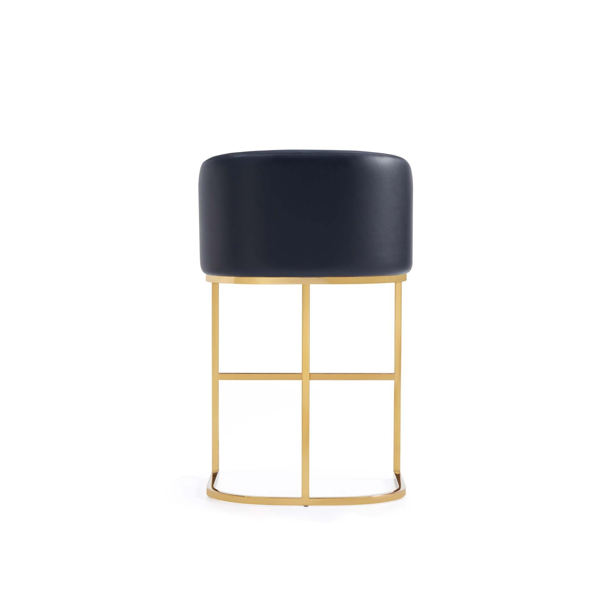 Manhattan Comfort Louvre Counter Height Barstool Black/Titanium Gold