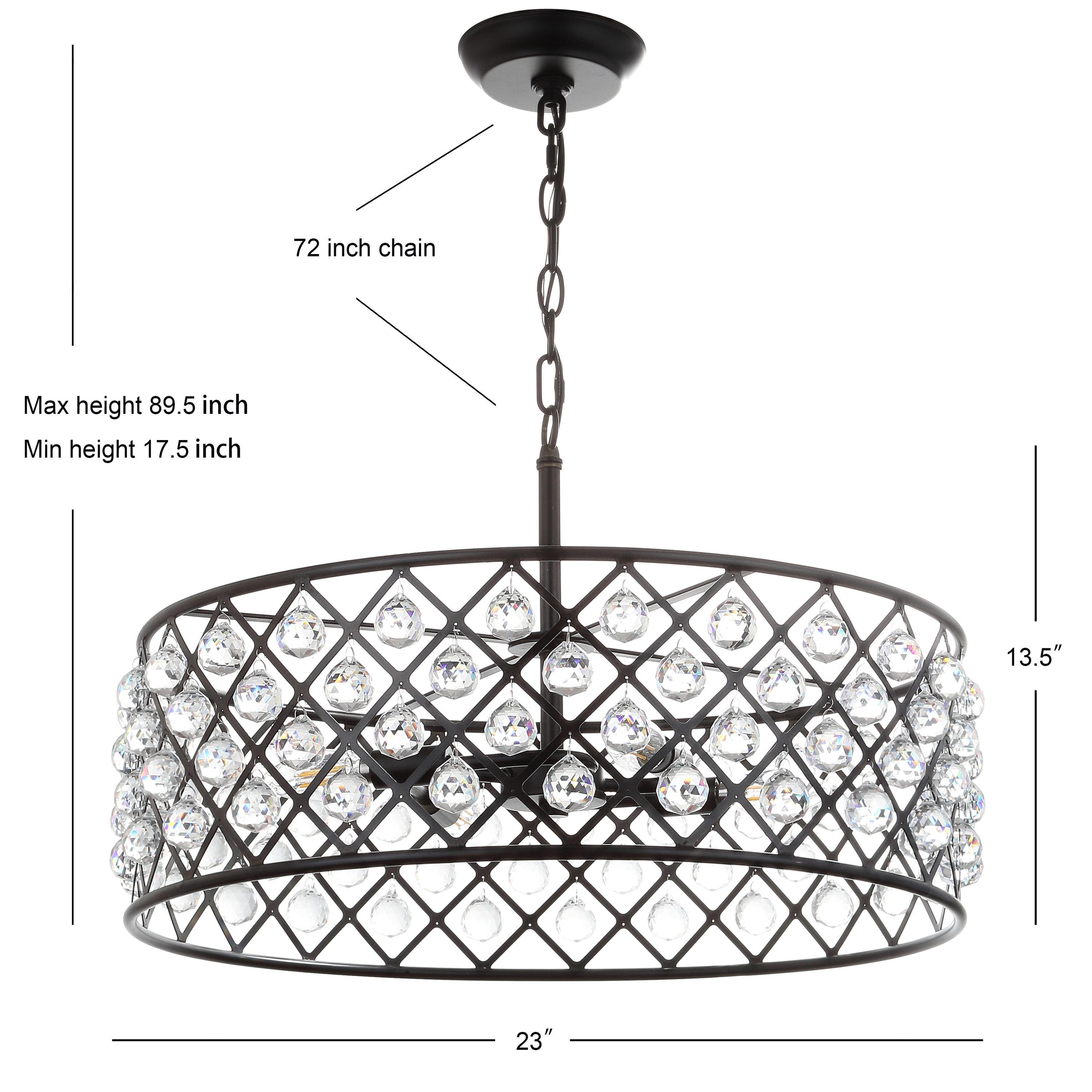 Gabrielle 23" Crystal/Metal LED Pendant, Oil-Rubbed Bronze