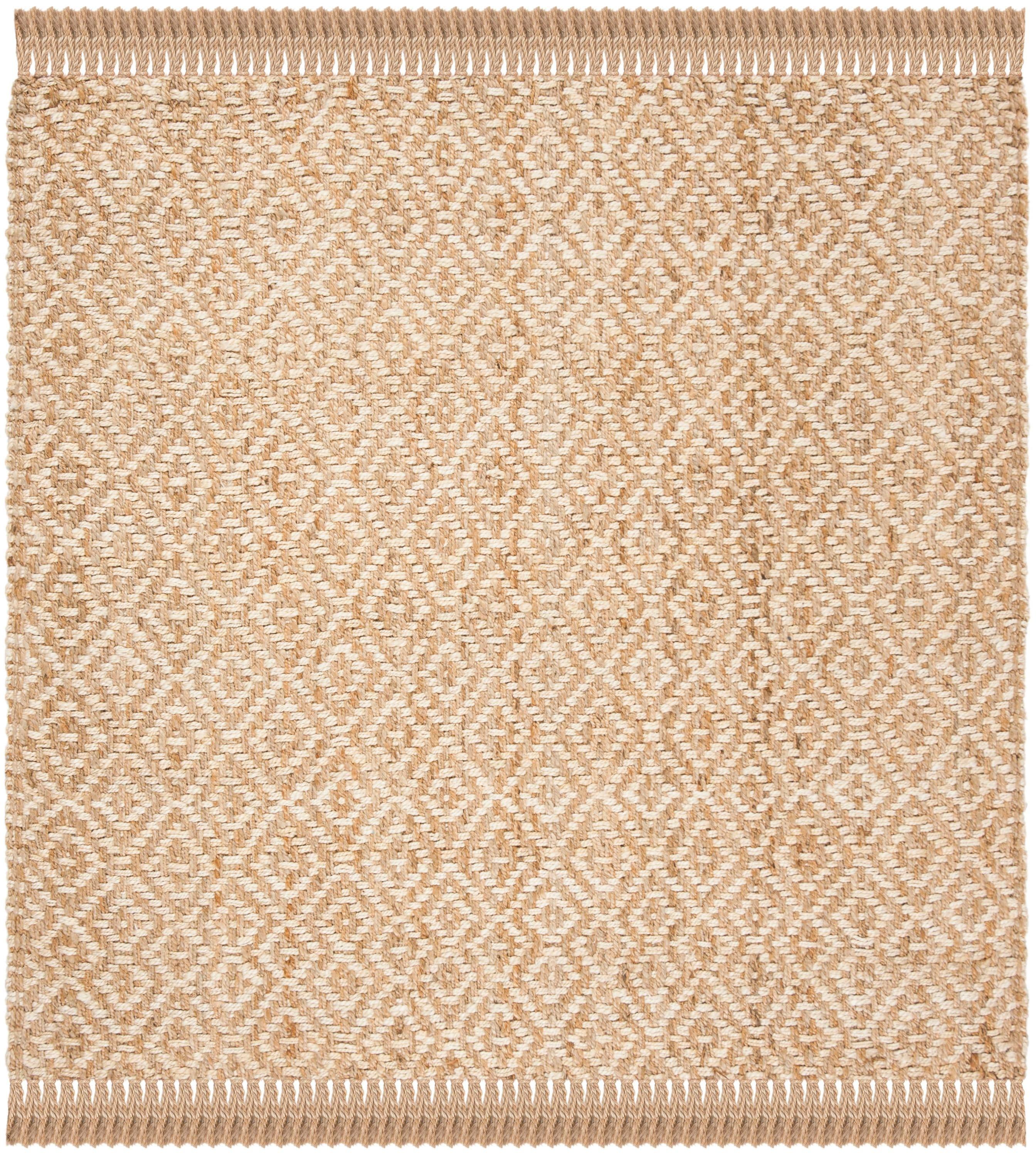 Safavieh Natural Fiber Davie 6 x 6 (ft) Jute Ivory/Natural Square Indoor Geometric Coastal Area rug