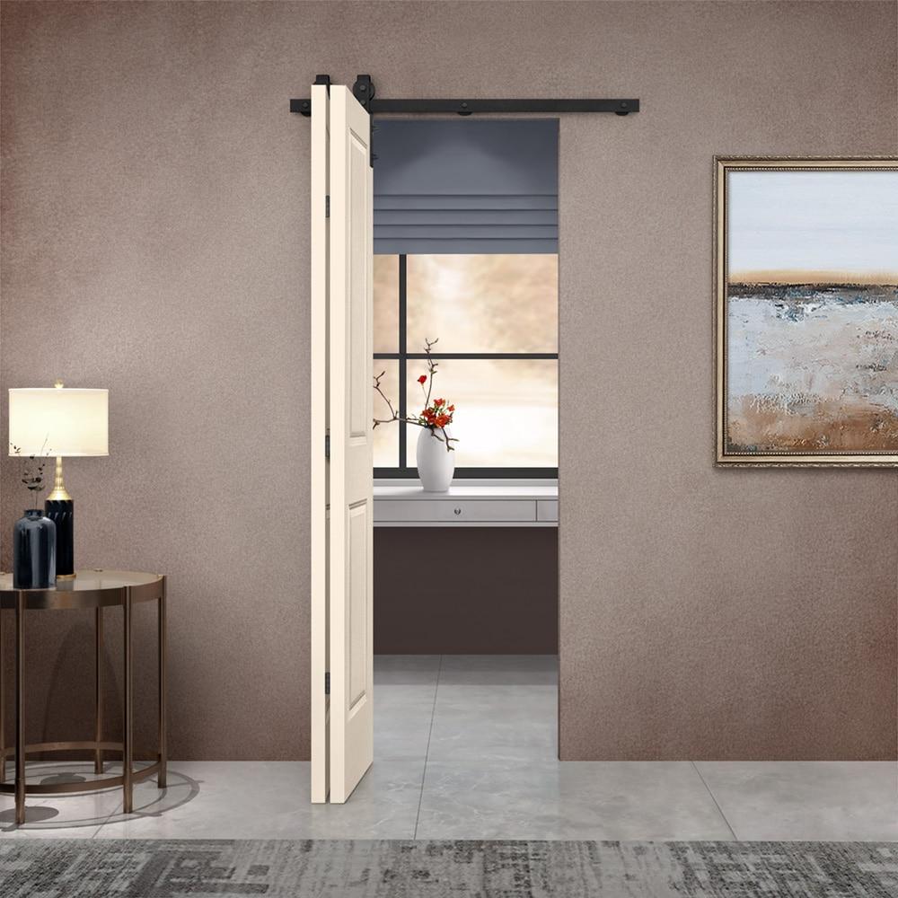 Calhome Paneled MDF Composite Bifold Barn Door with Installation Hardware Kit